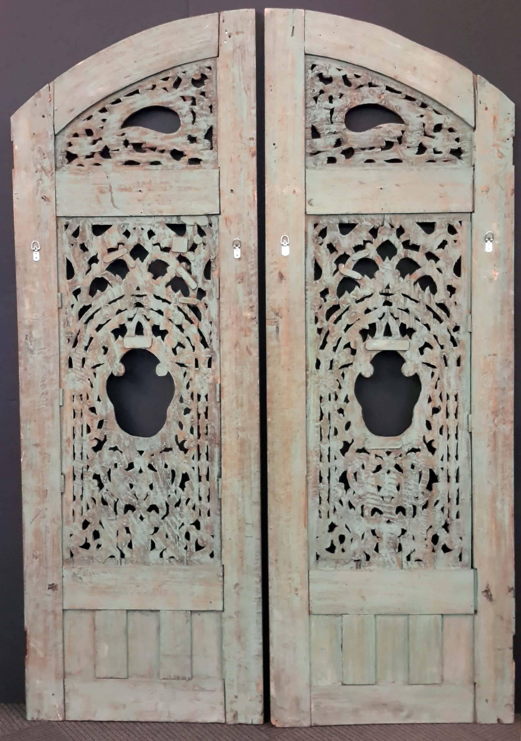 Islamic Pair of Carved Turkish Doors, 18th Century For Sale