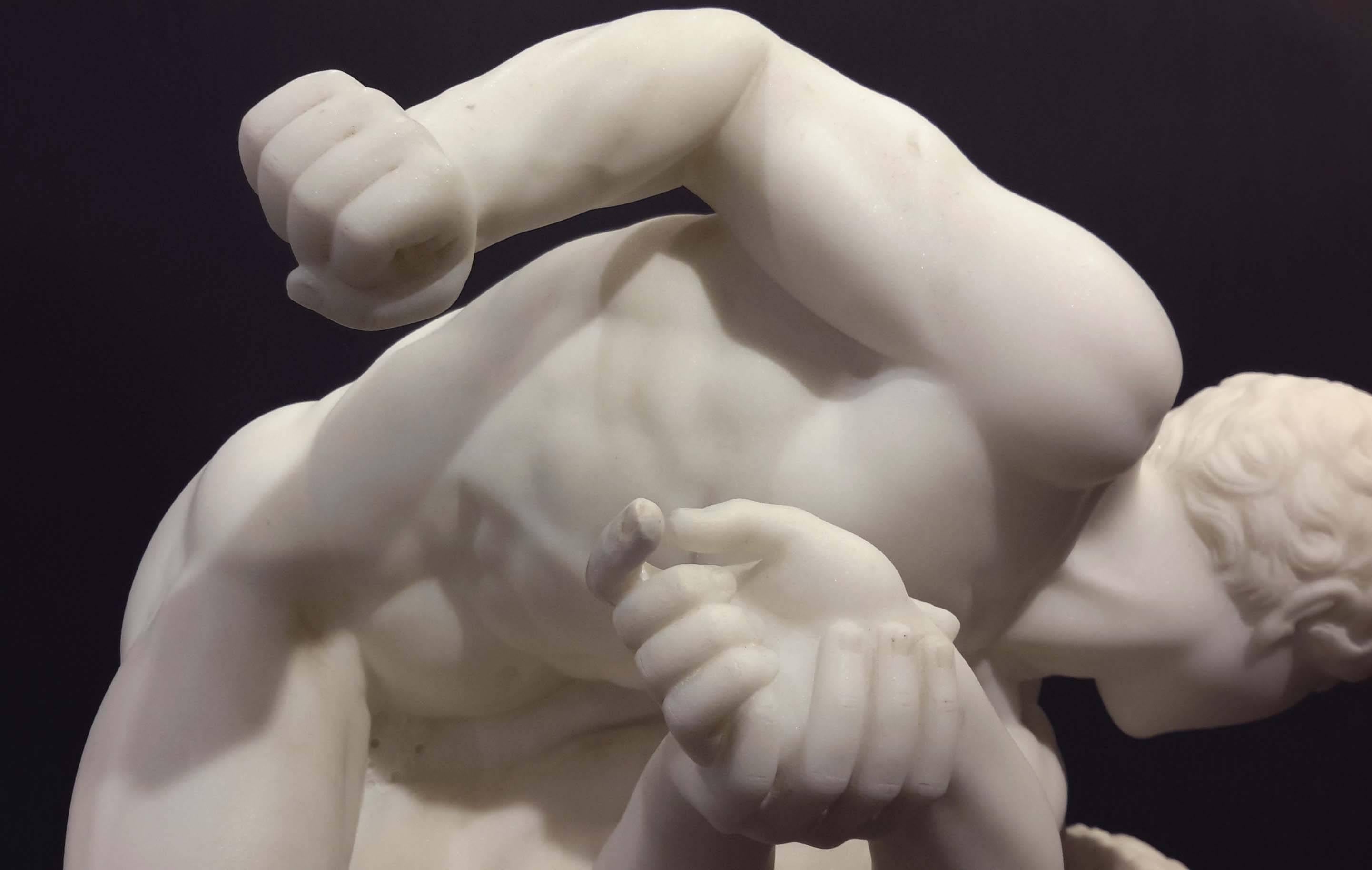 Carrera Marble Sculpture of Two Roman Wrestlers, 19th Century Grand Tour 2