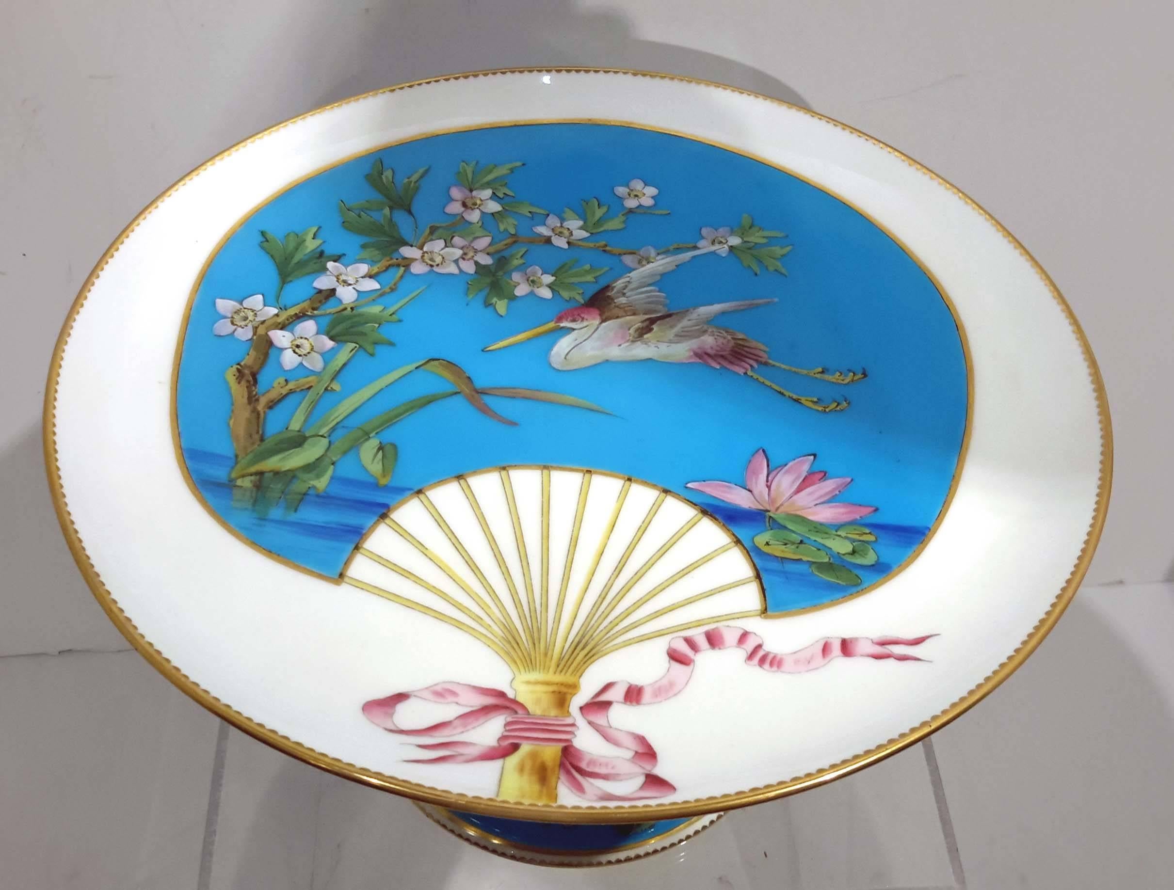 English Minton Japonisme Porcelain Compote by Christopher Dresser
