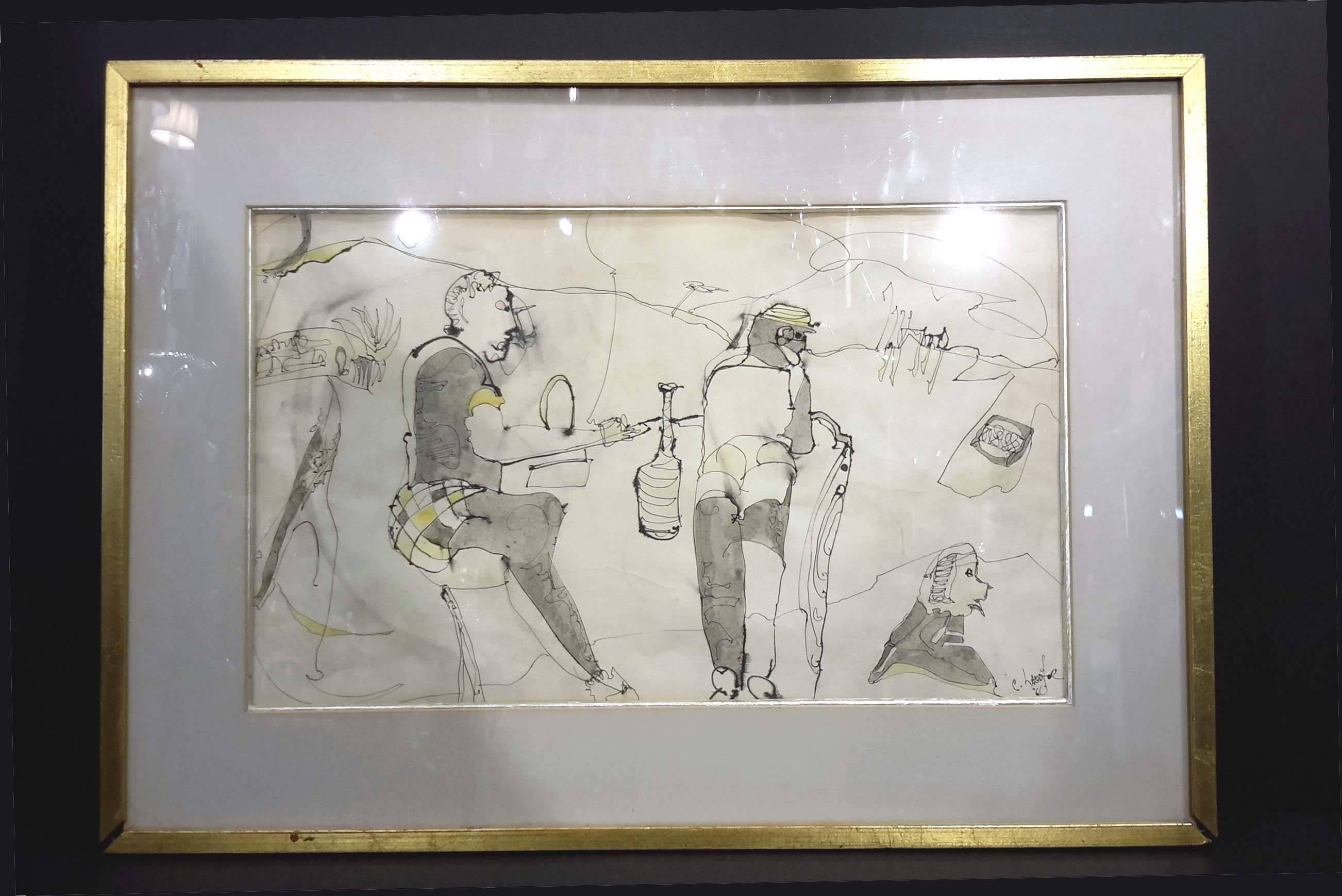 Purchased from a private collector in NYC.
Depicting two men drinking at a bar and a dog in the foreground, possibly painted in Fire Island, New York.
Signed: C. Lassiter, 60
Charles Keeling Lassiter, American (1926-2005)
Charles Keeling