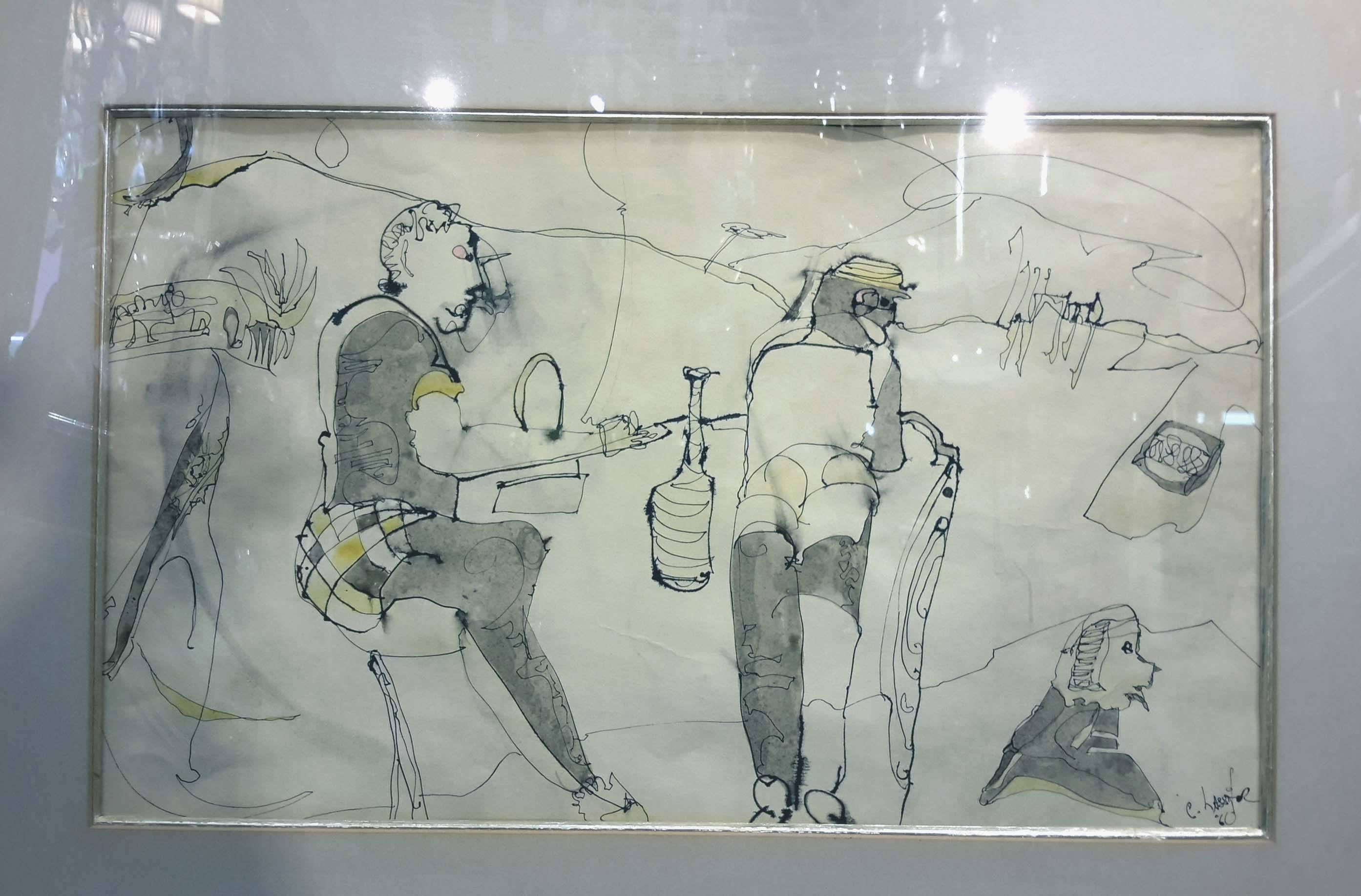 Charles Keeling Lassiter, American Ink and Watercolor on Paper In Good Condition For Sale In New York, NY