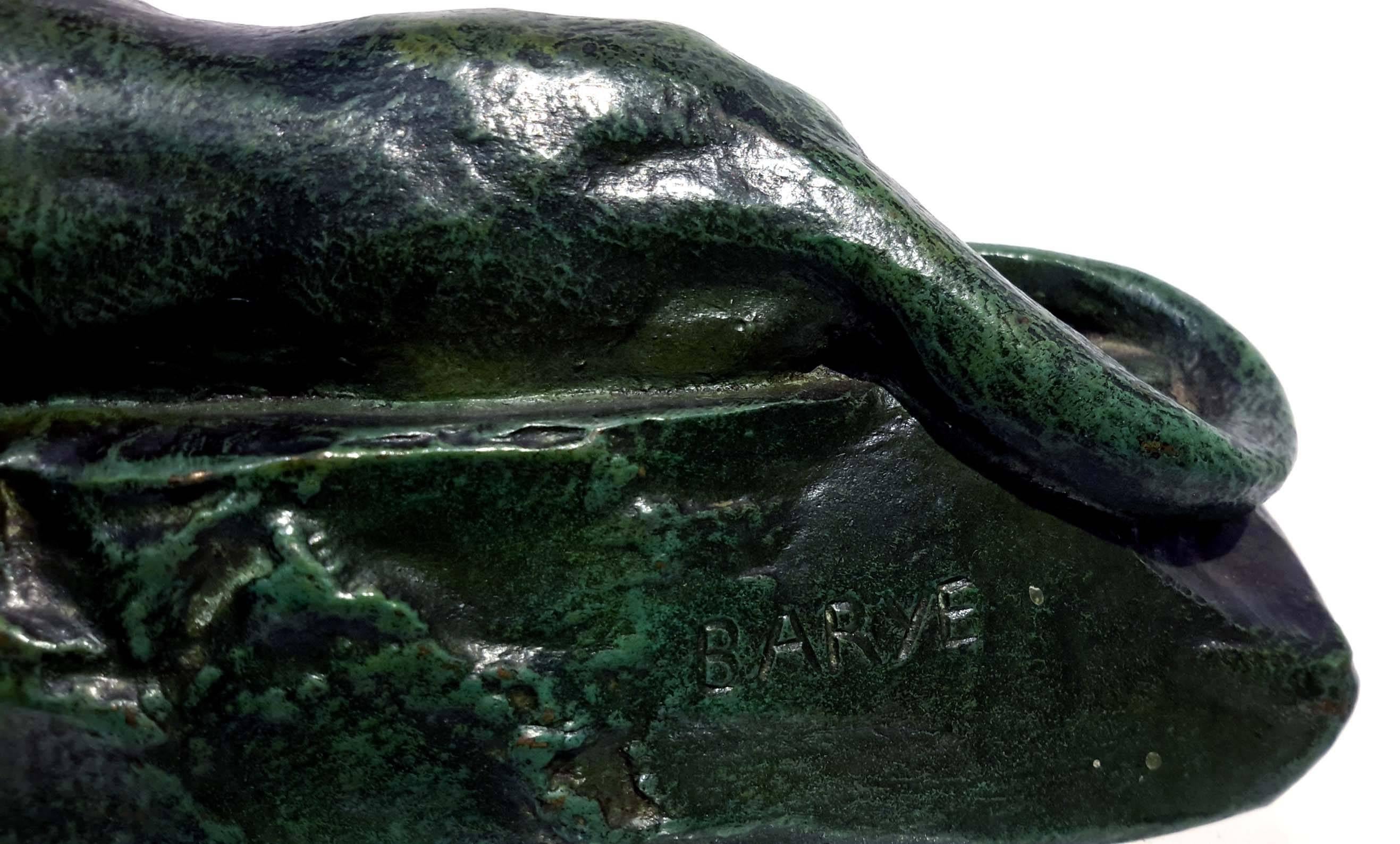 Barye Antoine-Louis, Bronze Panther and Antelope, 19th Century 4