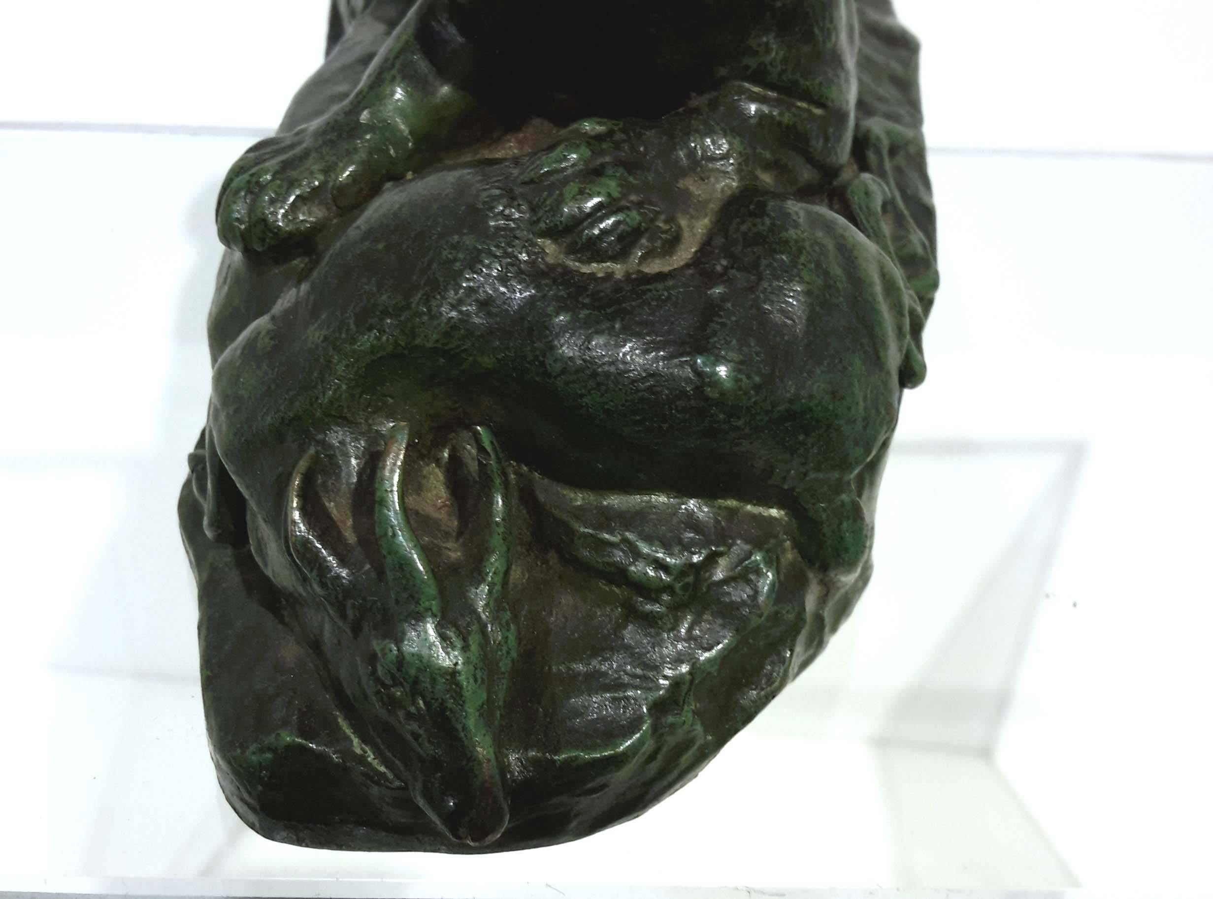 Barye Antoine-Louis, Bronze Panther and Antelope, 19th Century 1