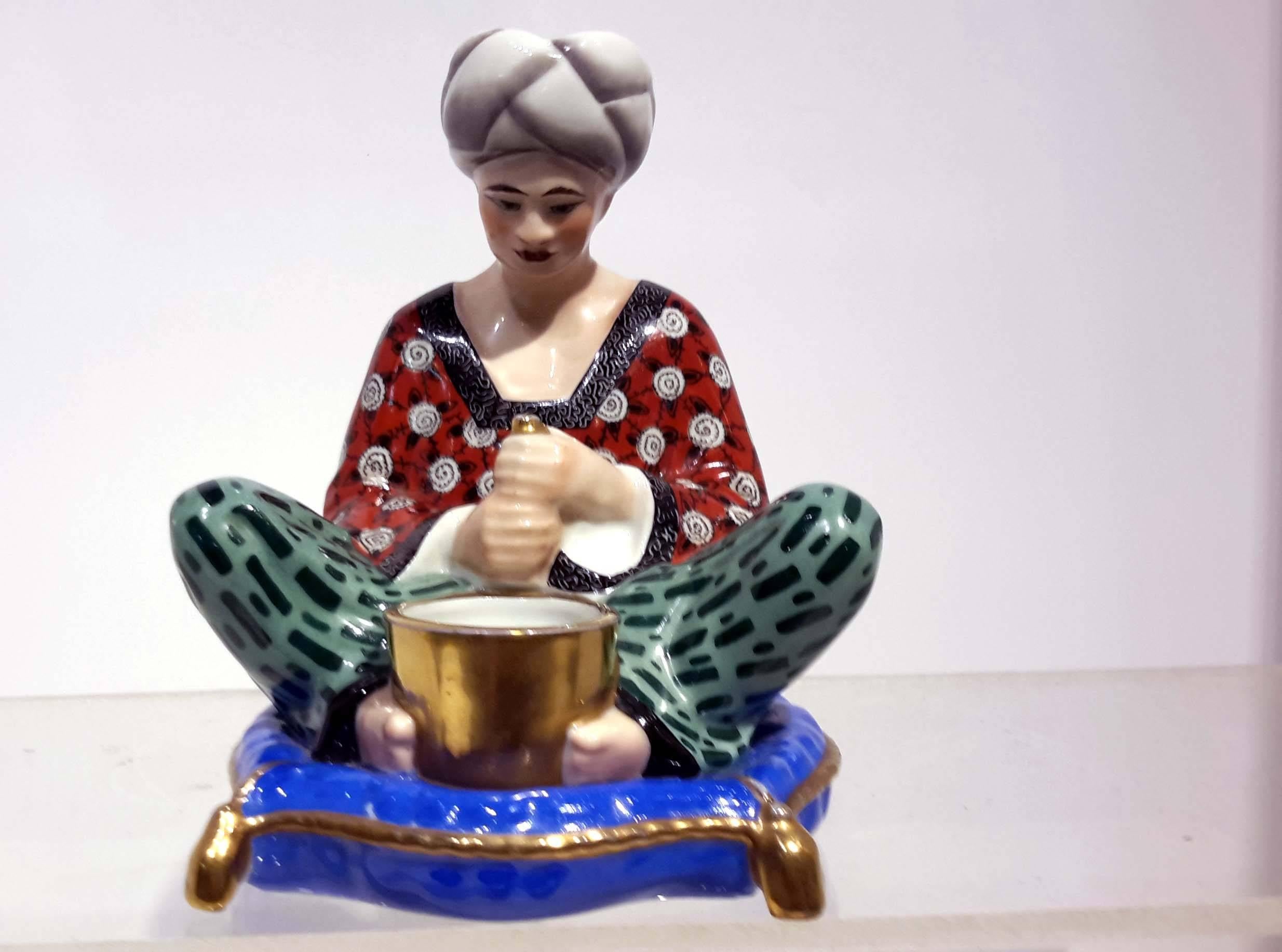 20th Century Rare Limoges France Orientalist Art Deco Perfume Lamp, 1920s