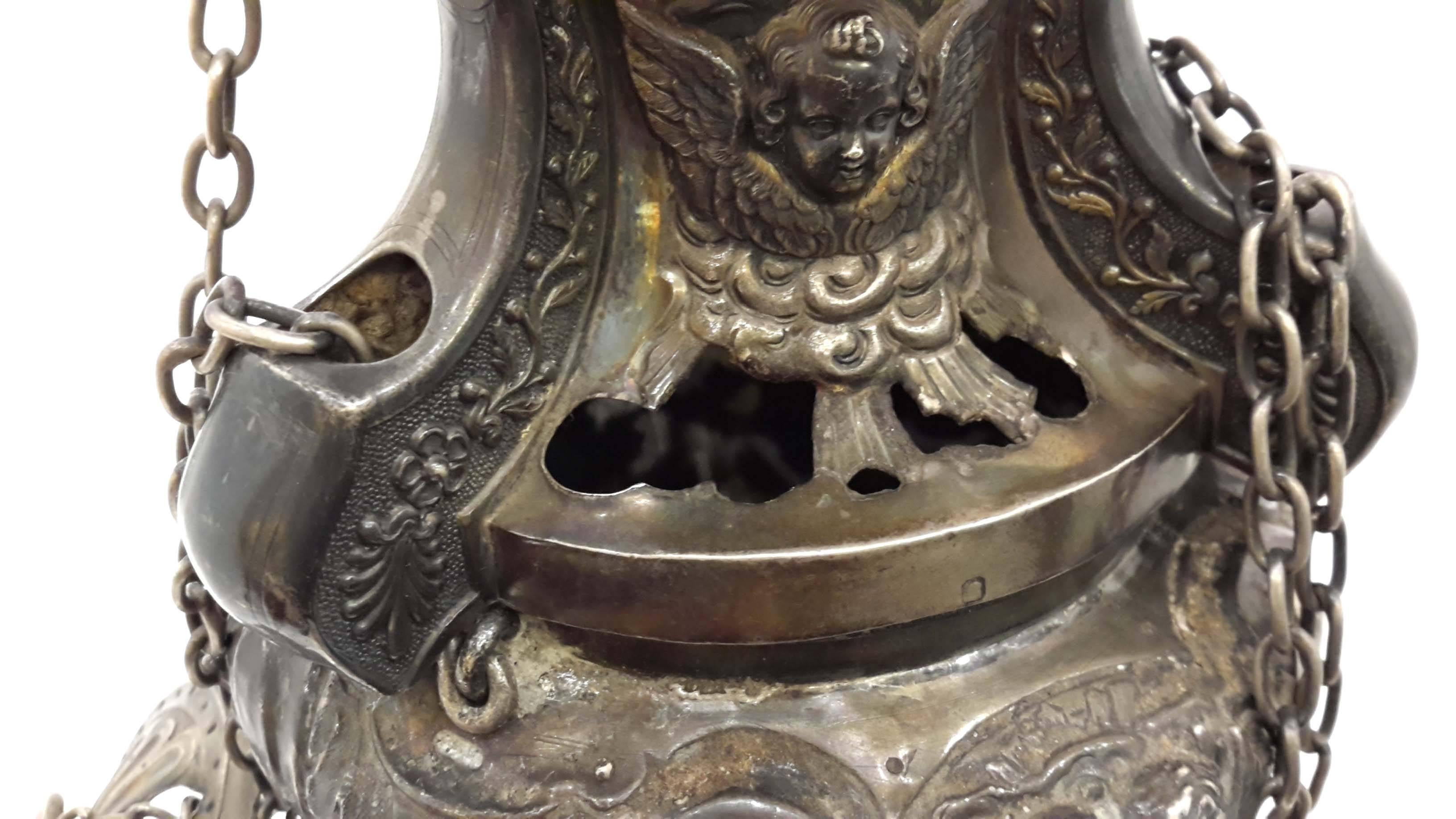 French Silver Sanctuary Incense Burner, circa 1840 2