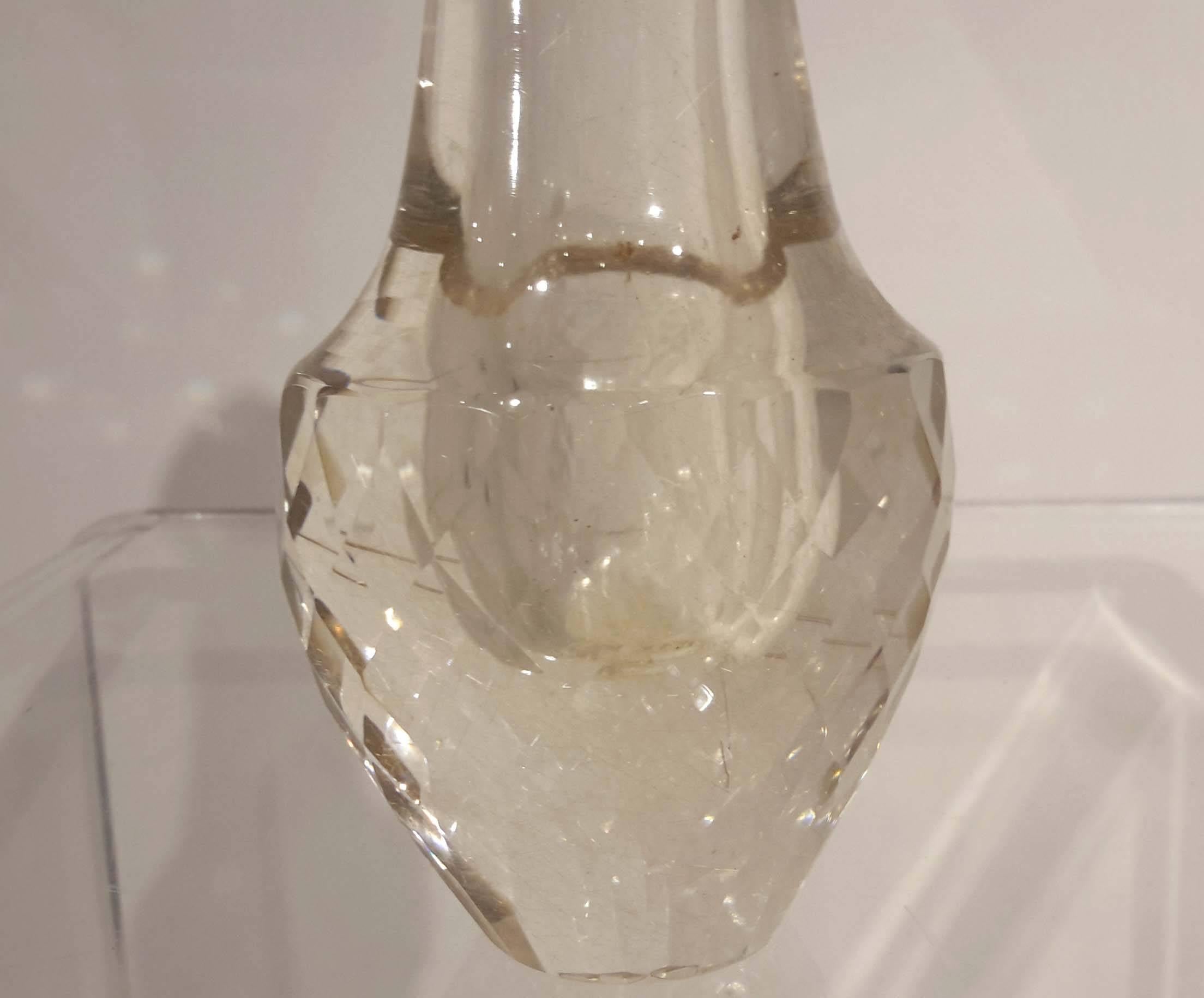 Pair of Rutilated Quartz, Carved Rock Crystal Scent Bottles For Sale 1