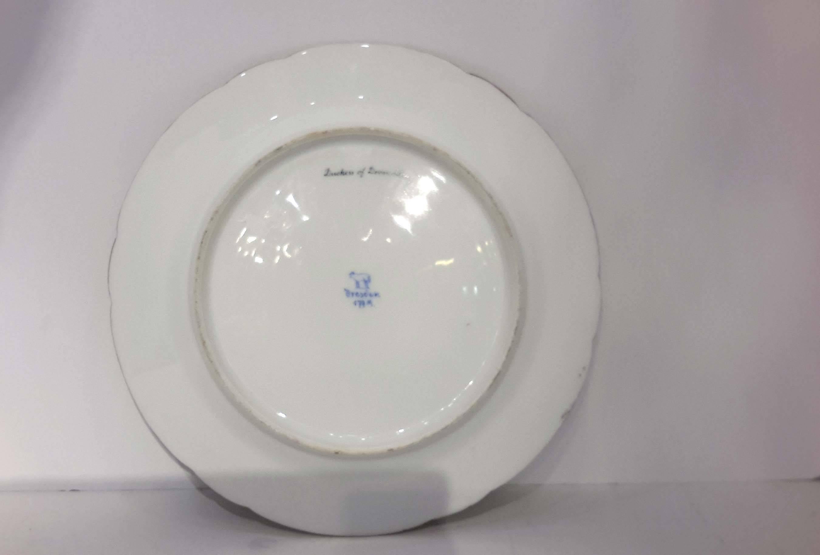Set of 12 Lamb Dresden Portrait Cabinet Plates German, 19th Century 2