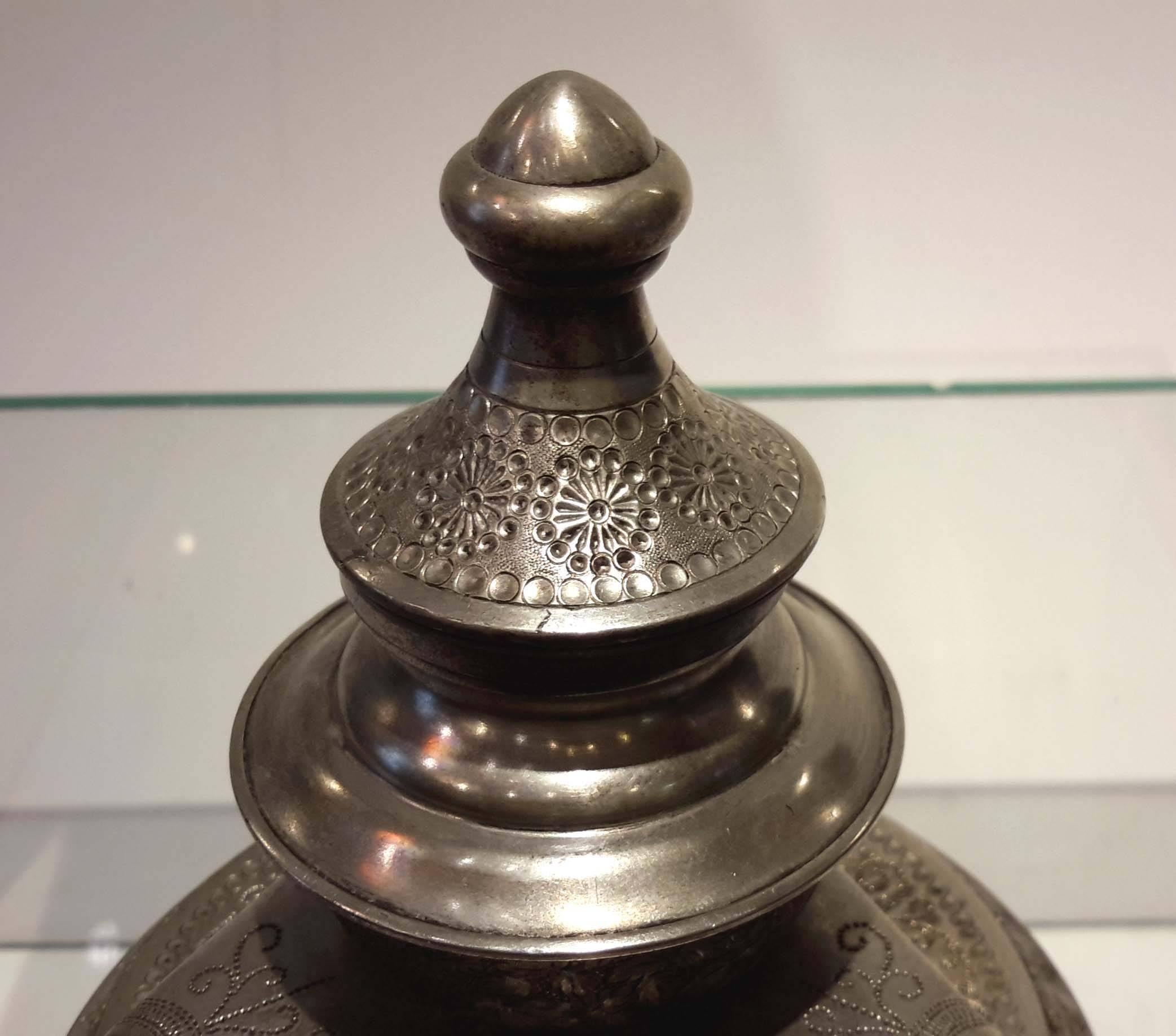 Rare 19th Century Austrian Silvered Bronze Inkwell and Candlestick Set 1