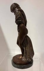 Jean-Antoine Houdon Cast Bronze "The Shivering Girl, " circa 1900