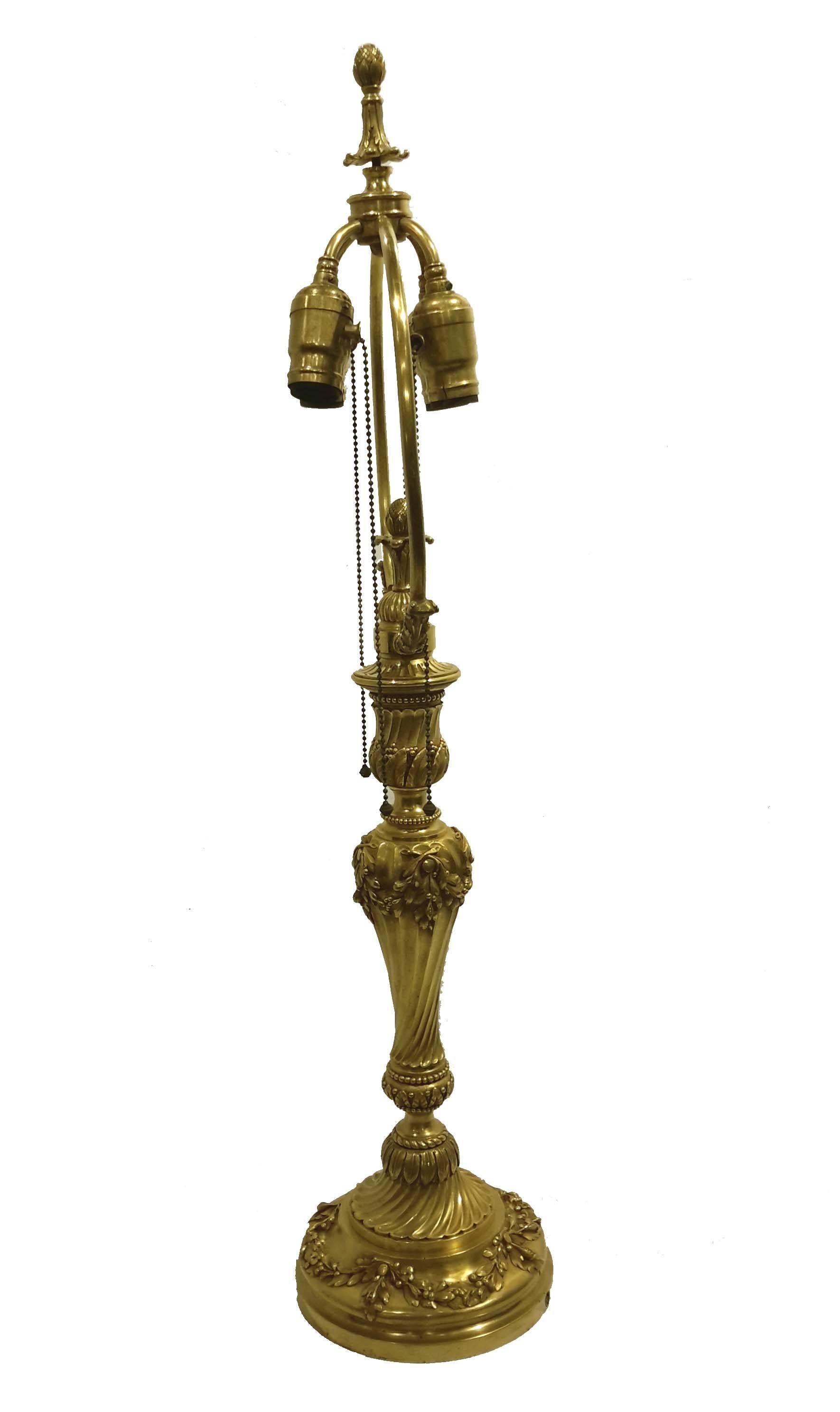 Louis XVI Caldwell Gilt Bronze Lamp, circa 1890