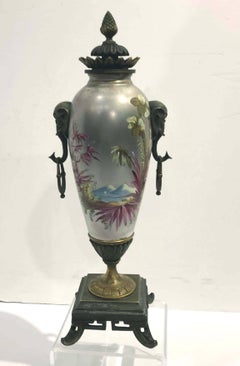 Japonisme Bronze-Mounted Porcelain Covered Vase French, circa 1890