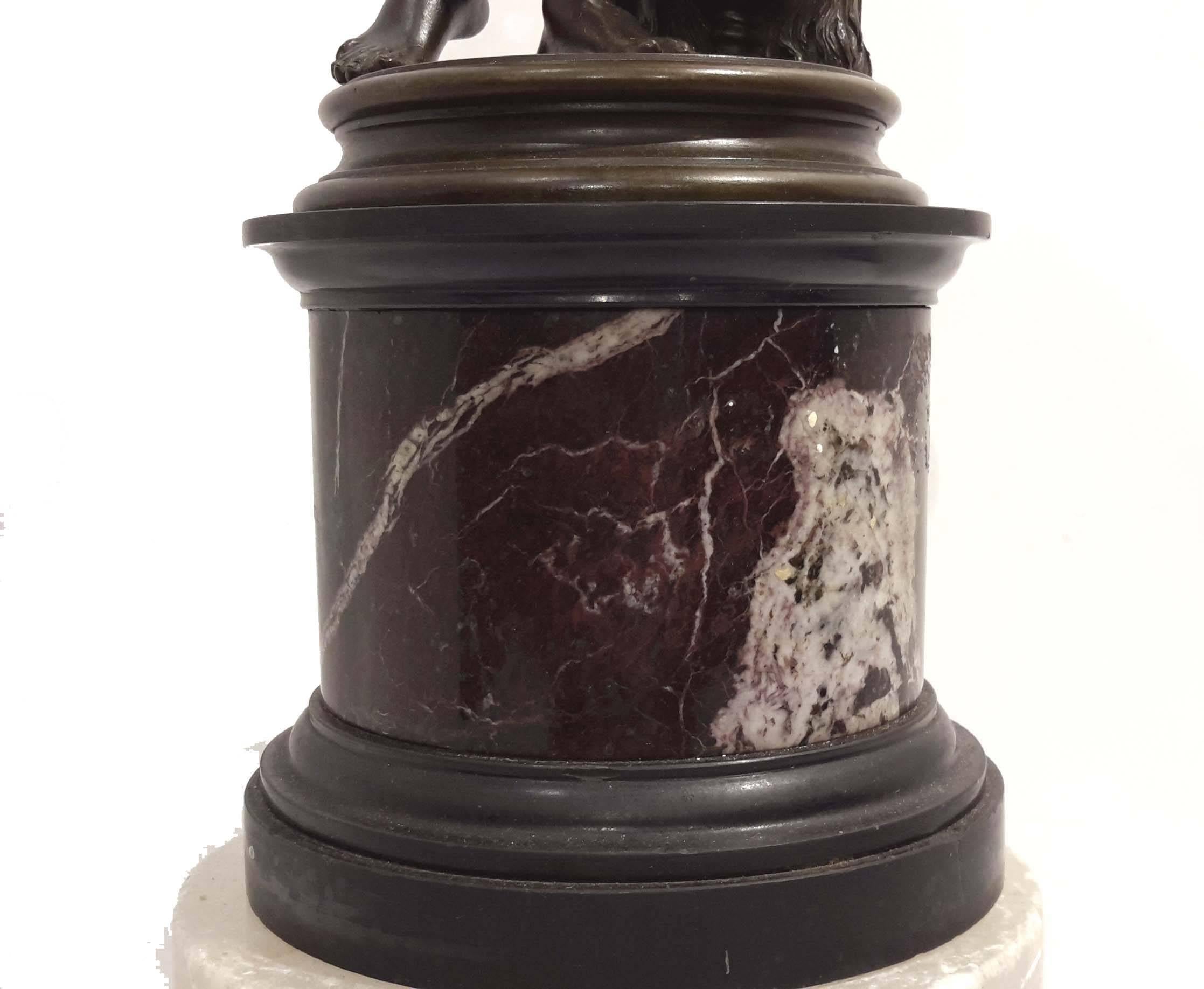 Grand Tour Bronze Figure of Greek Goddess on Marble Base, 19th Century For Sale 3