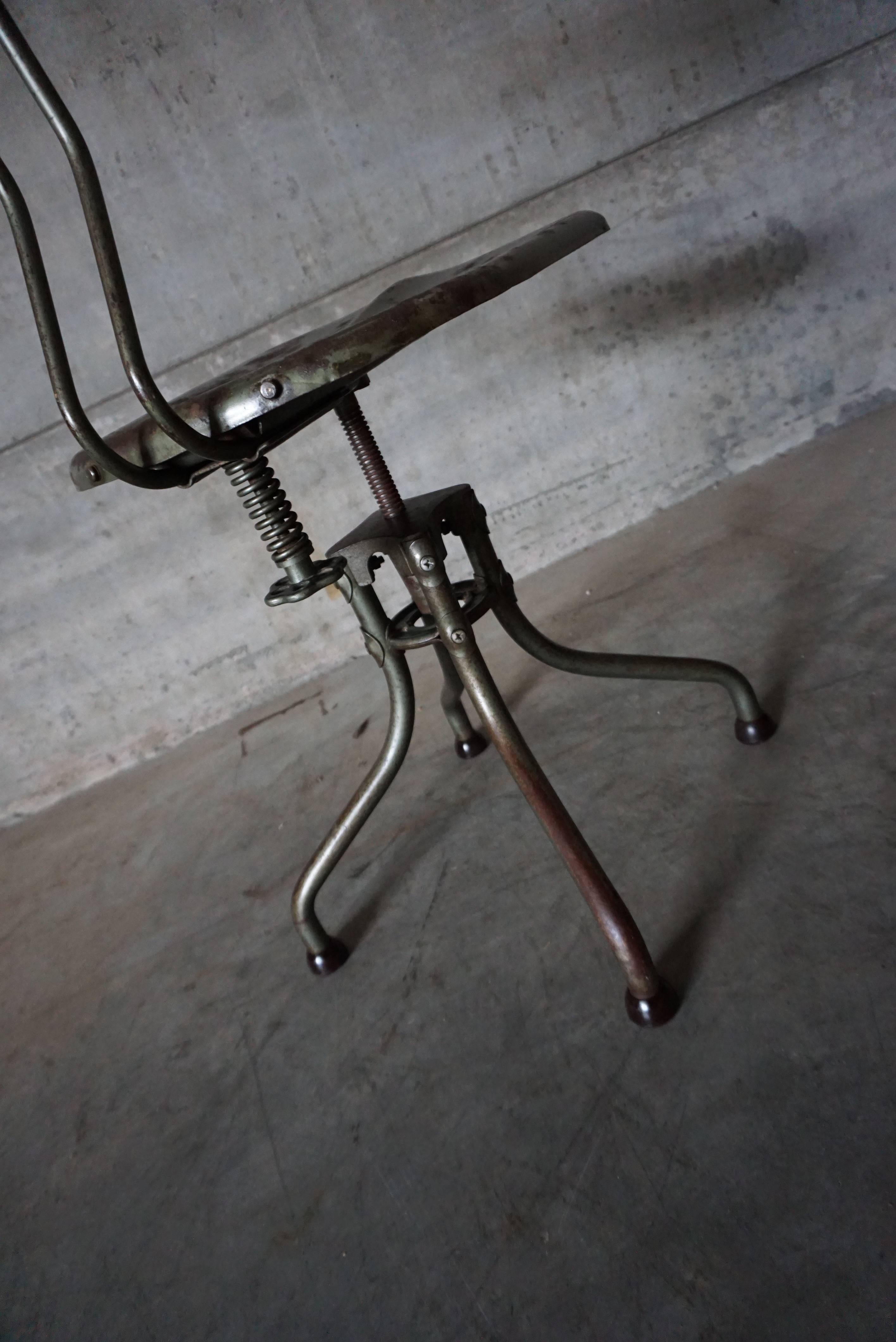 French Industrial Flambo Chair by Henri Liber
