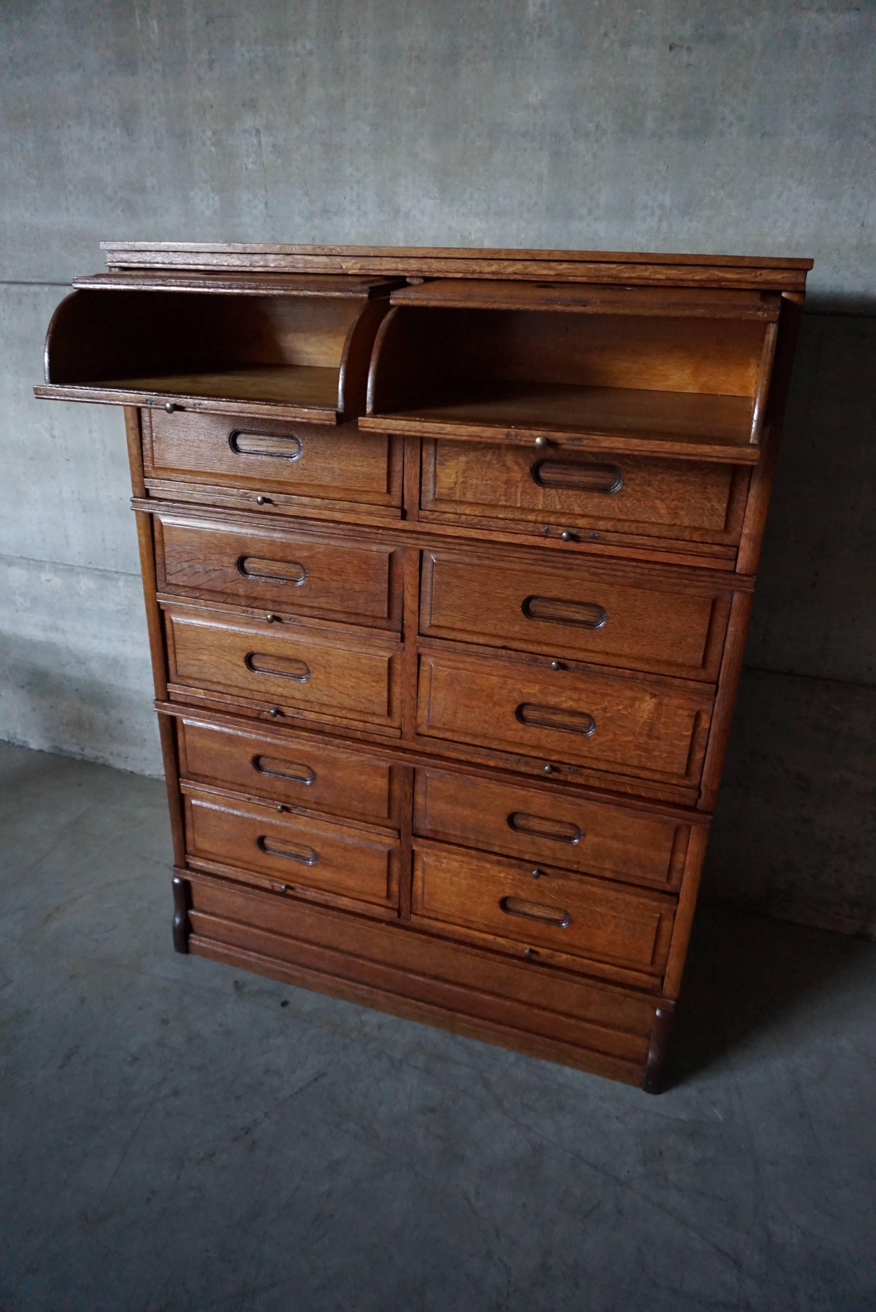 Antique Wooden Filing / Haberdashery Cabinet, England, circa 1890 In Excellent Condition In Nijmegen, NL