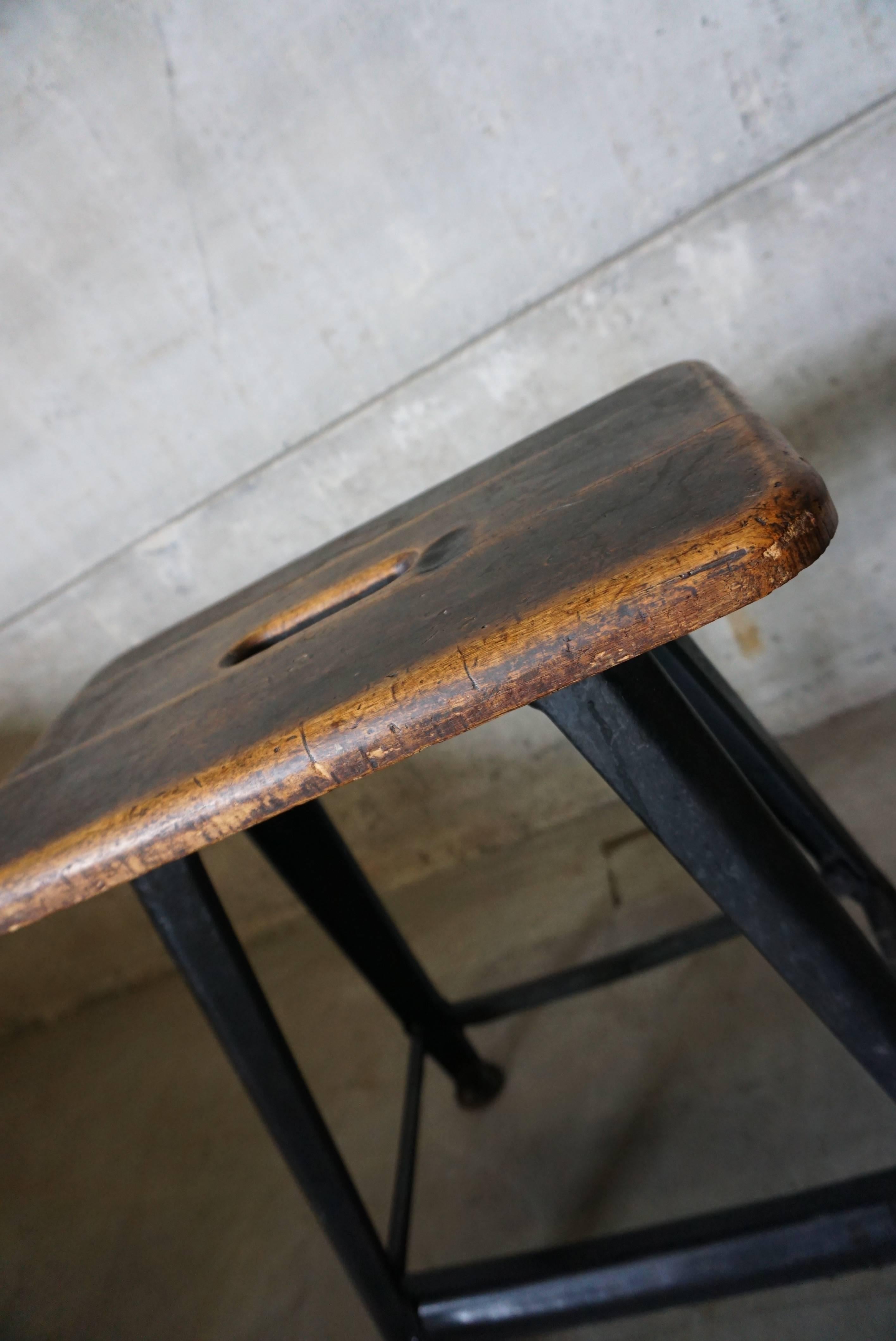 Vintage Industrial Stool by Rowac 1