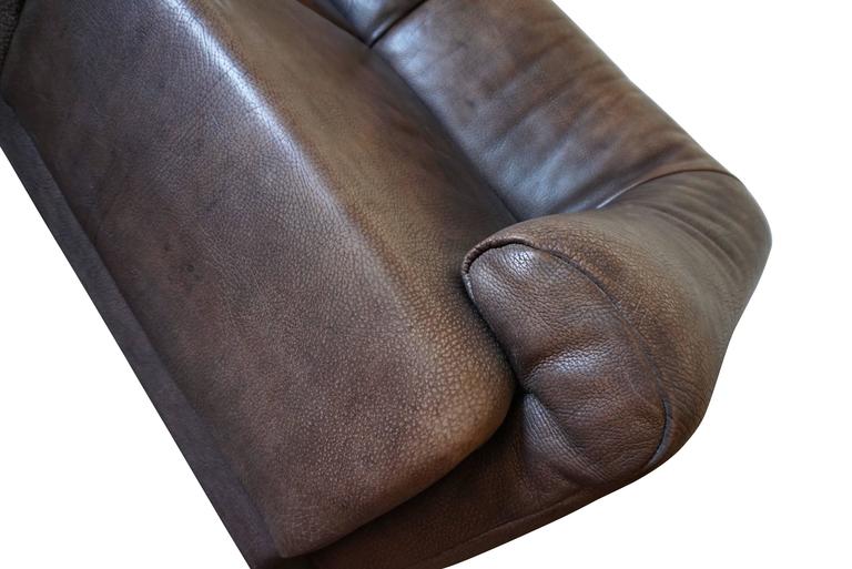 Chocolate Buffalo Leather FiveSeat Modular Sofa, in the Style of DeSede, 1970s at 1stDibs