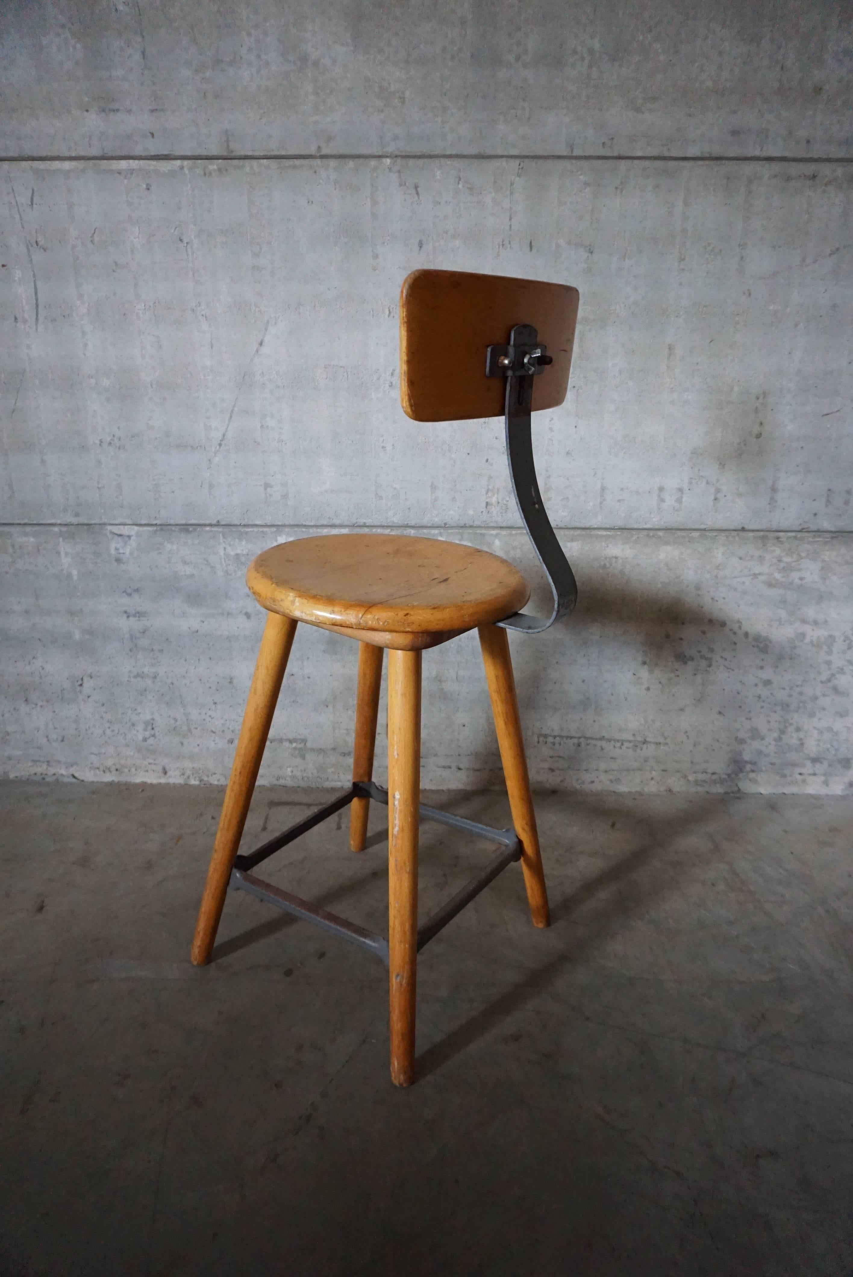German Industrial Workshop Chair / Bar Stool 1