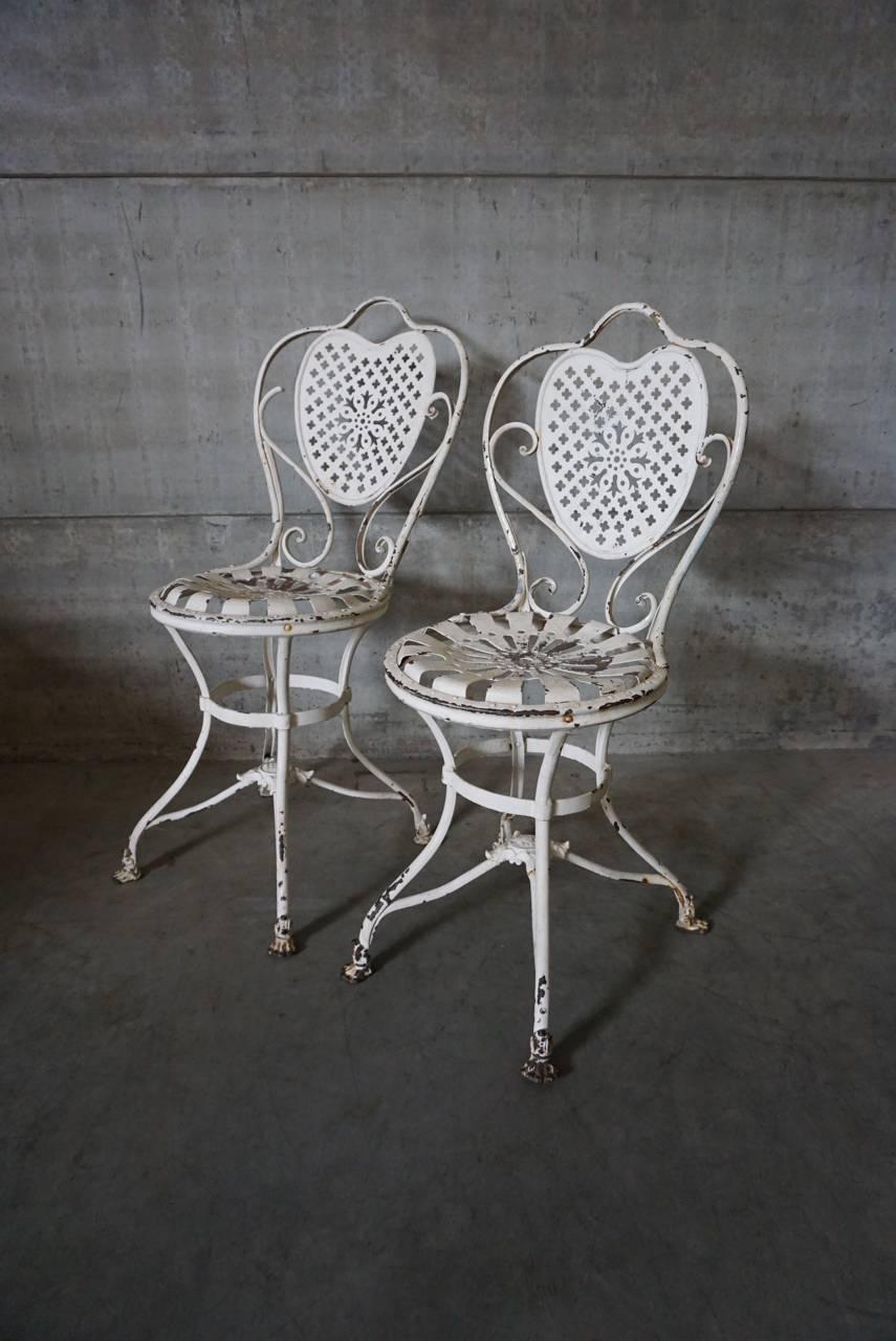 French Wrought Iron Garden Chairs, 1890s, Set of Two 2