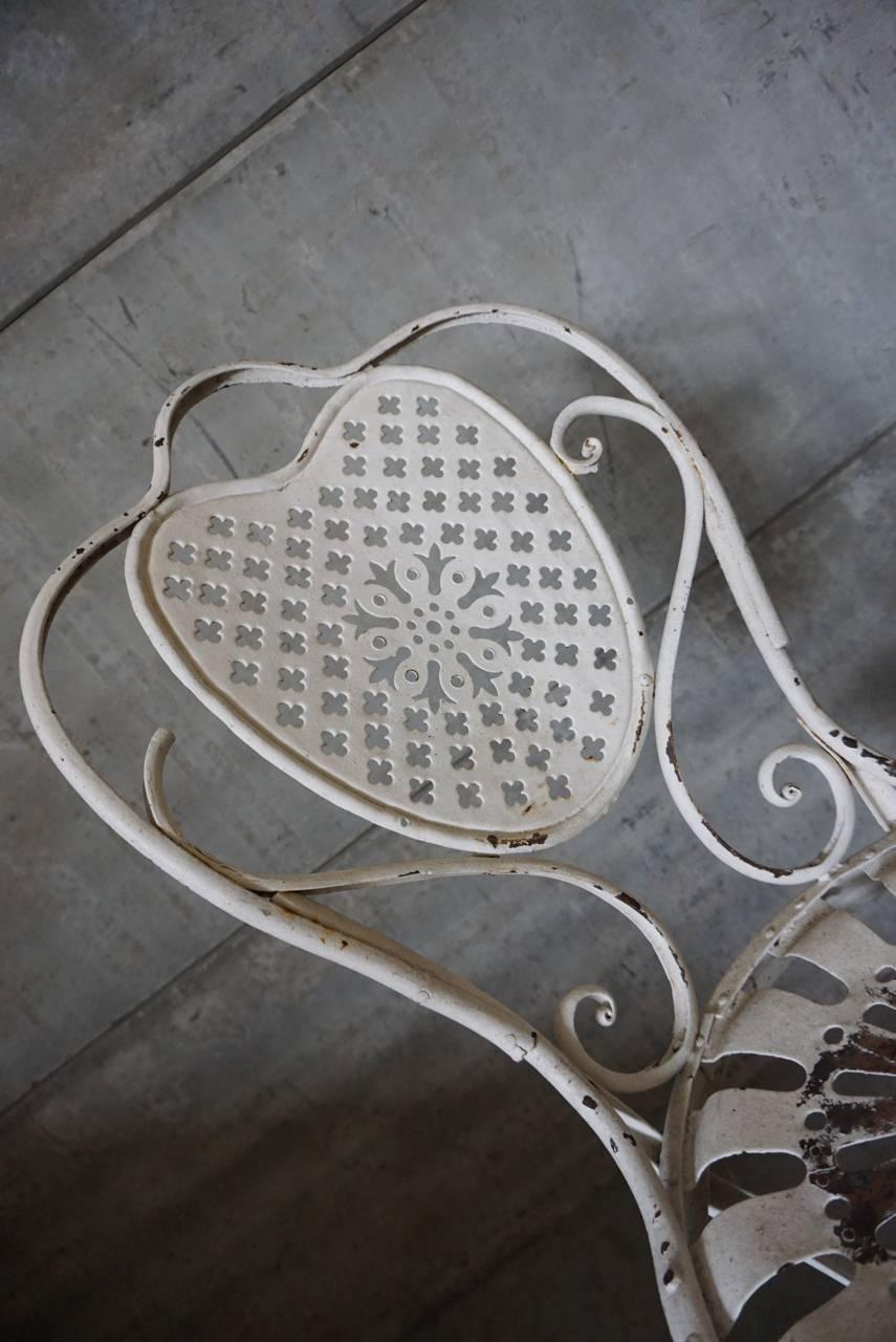 French Wrought Iron Garden Chairs, 1890s, Set of Two 5