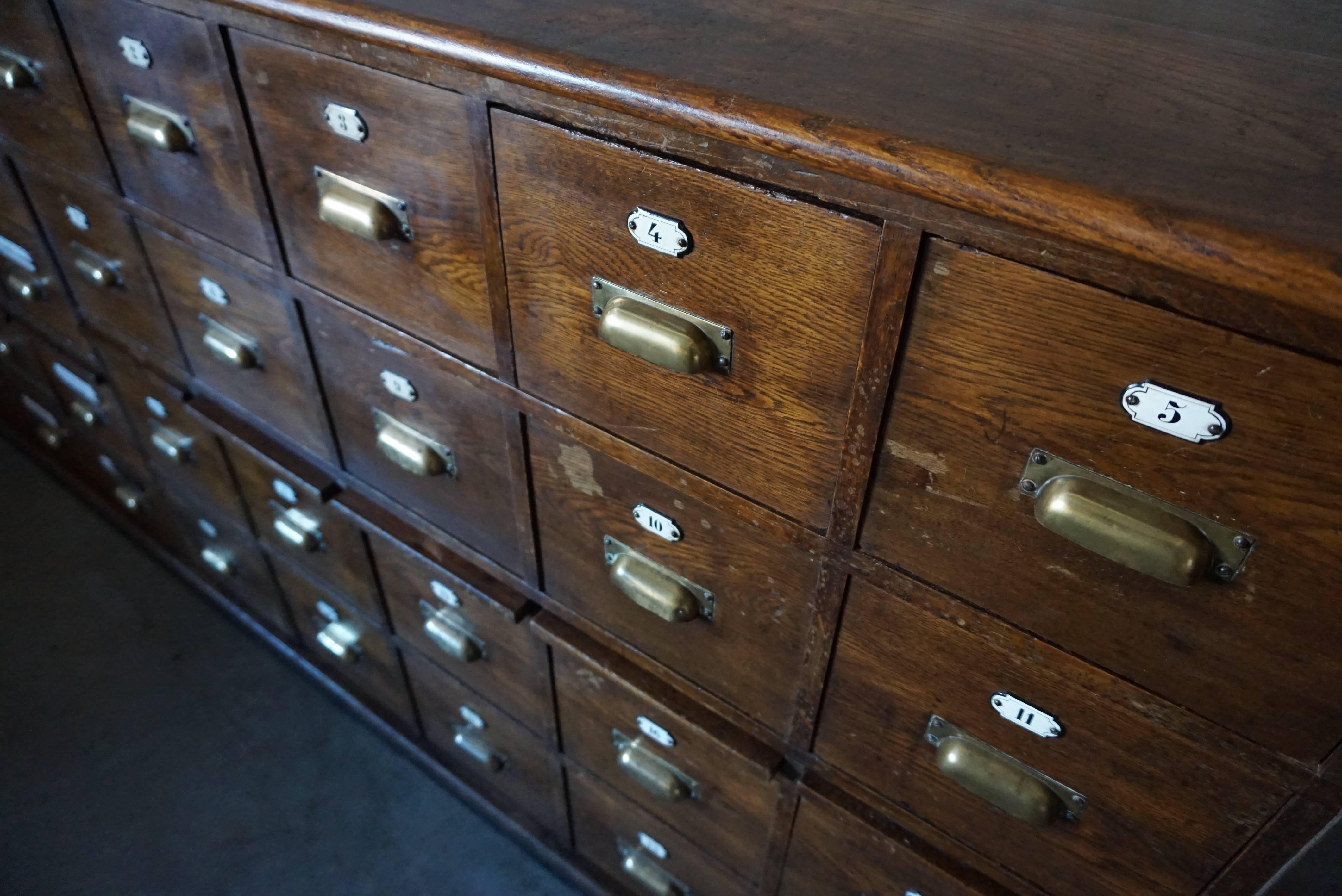 Dutch Oak Apothecary Bank of Drawers, 1900s 2