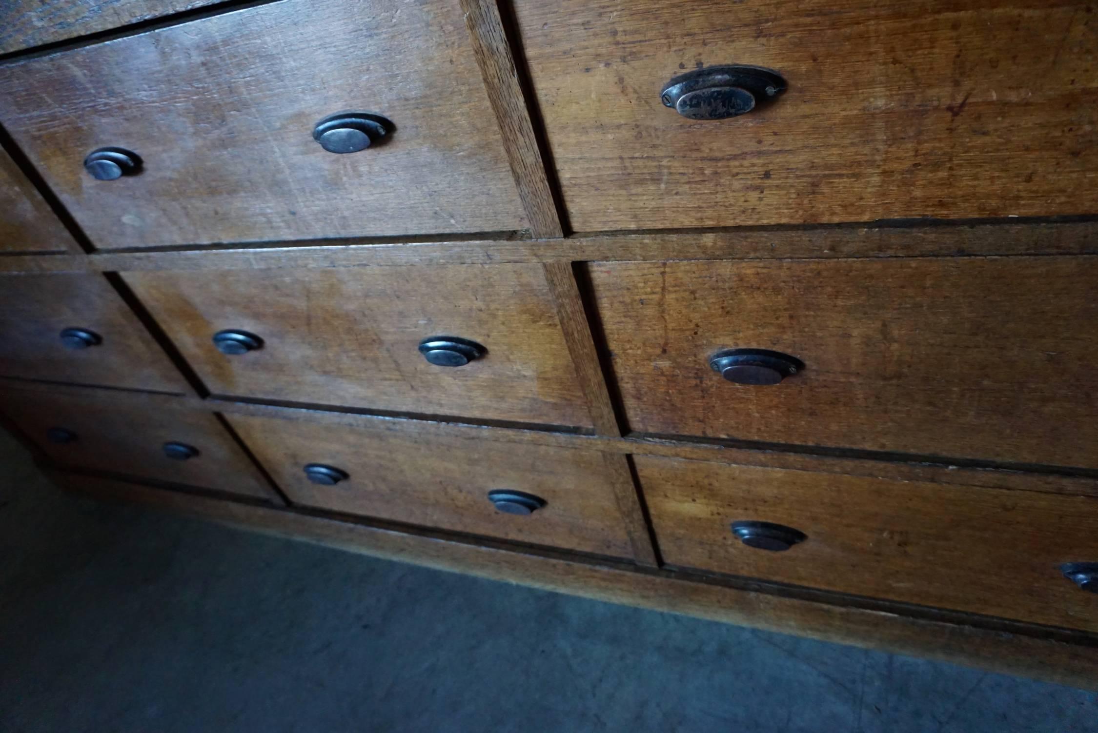 French Oak Apothecary Cabinet, 1930s In Good Condition In Nijmegen, NL