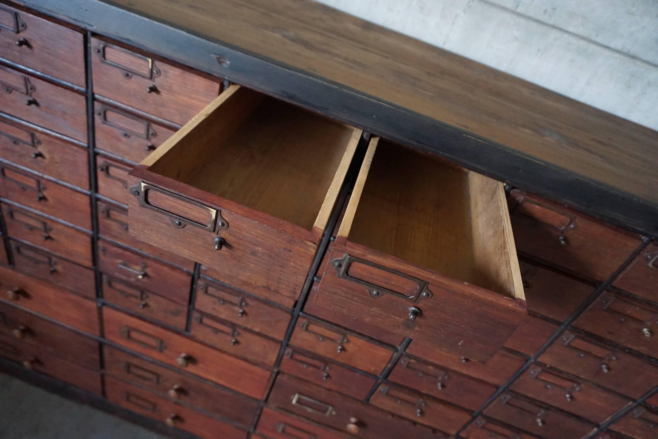 Brass Vintage Dutch Apothecary Cabinet, 1900s