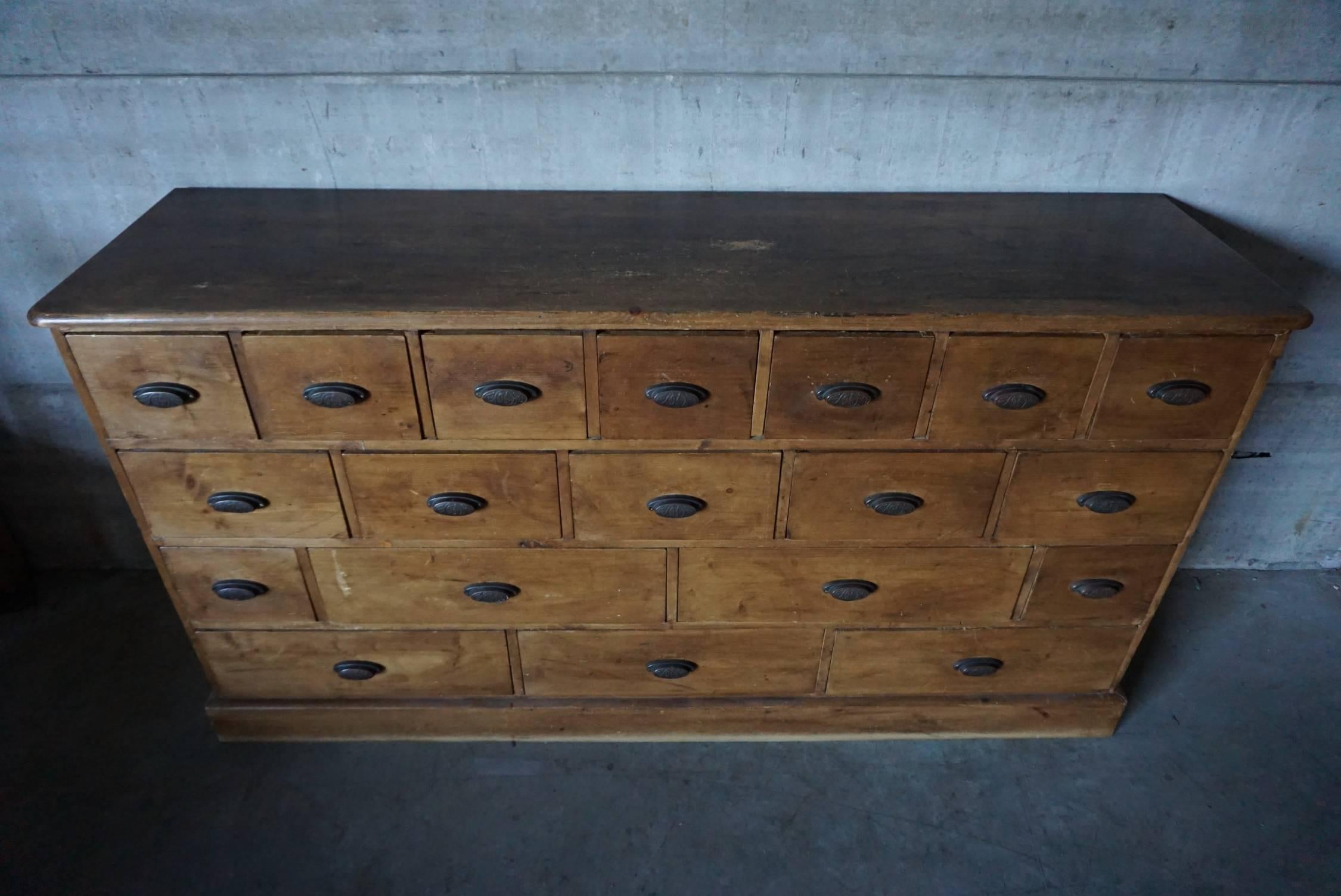 German Pine Apothecary Bank of Drawers, 1930s 2