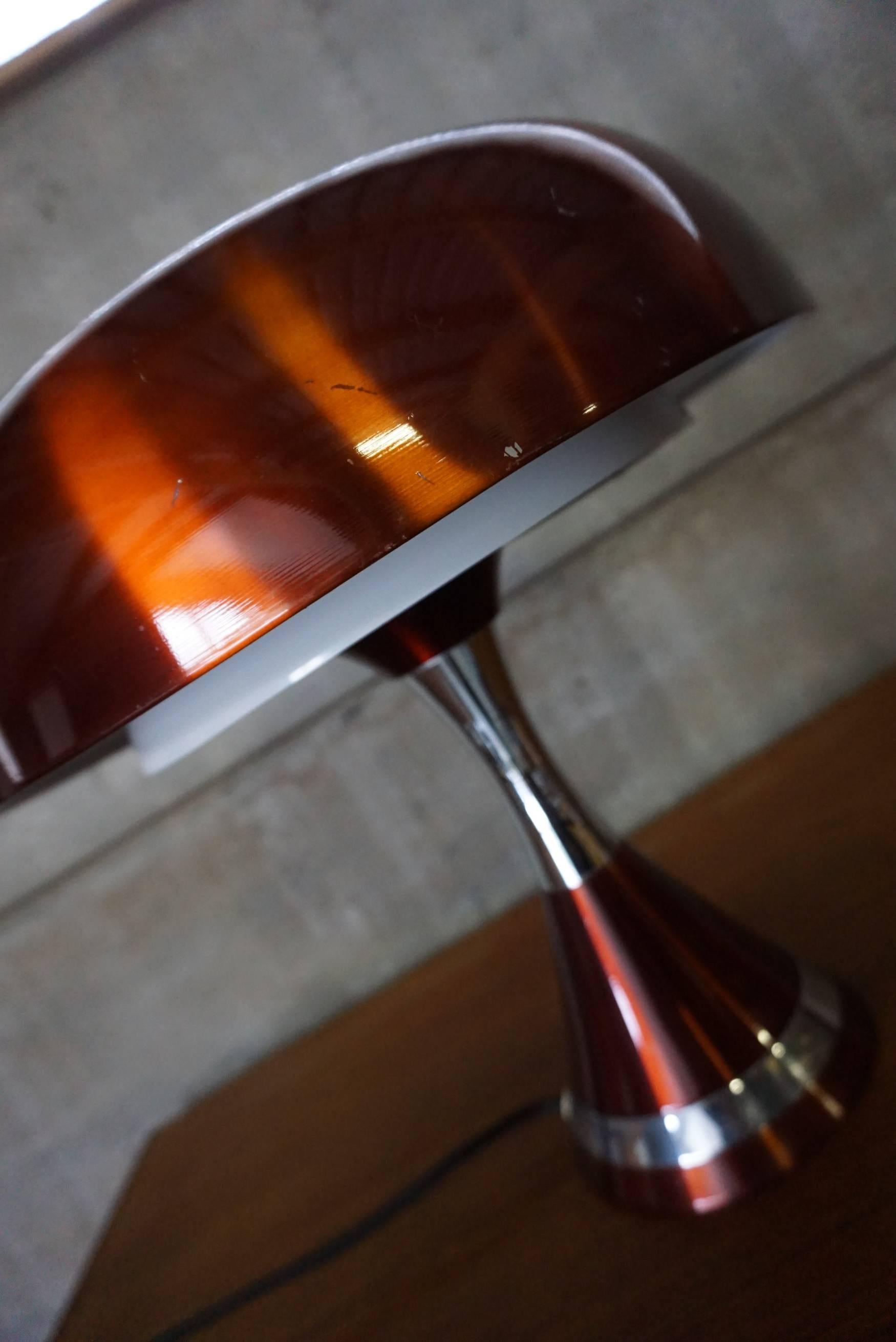 Italian Copper Space Age Desk Lamp, 1970s 