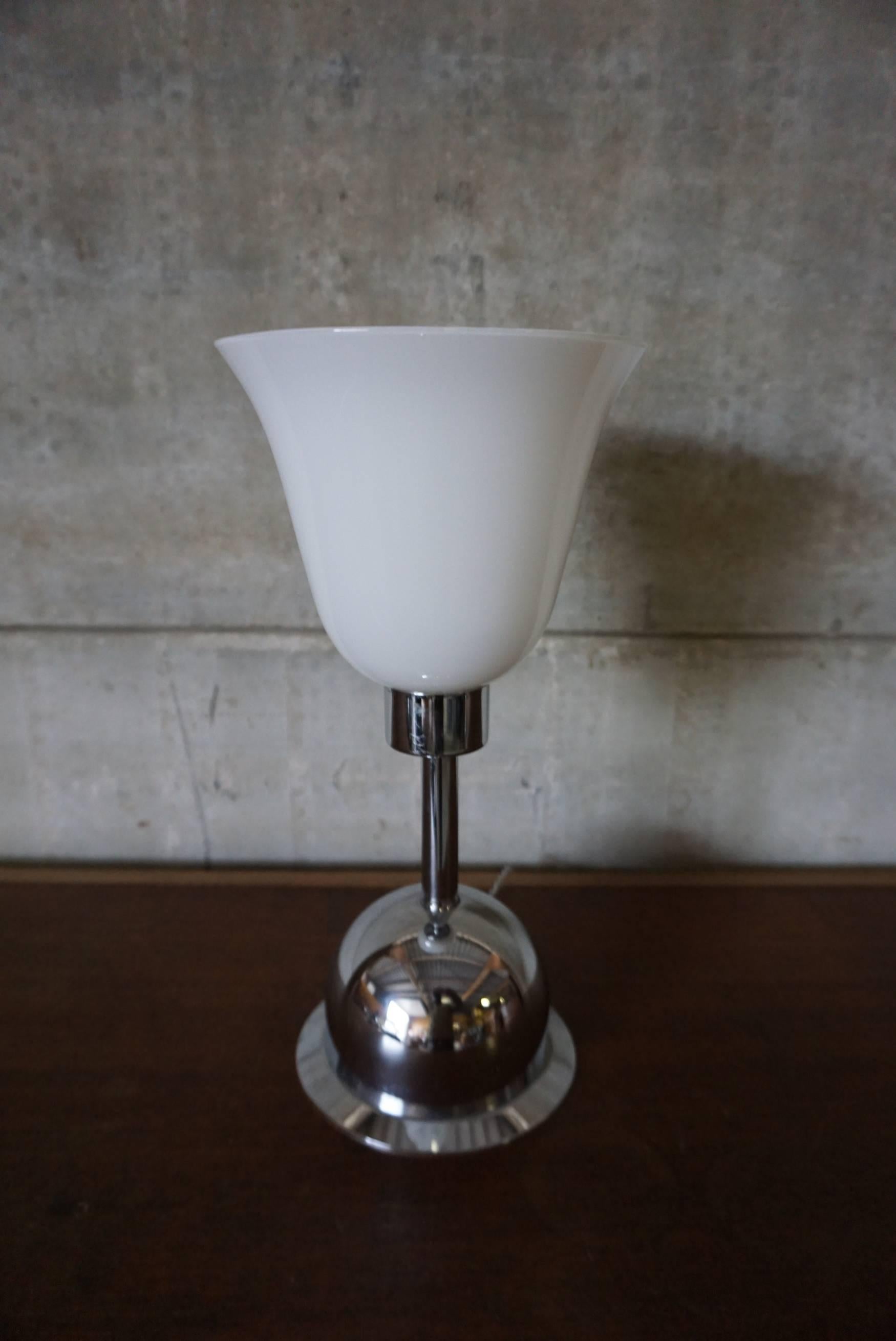 art deco chrome table lamp