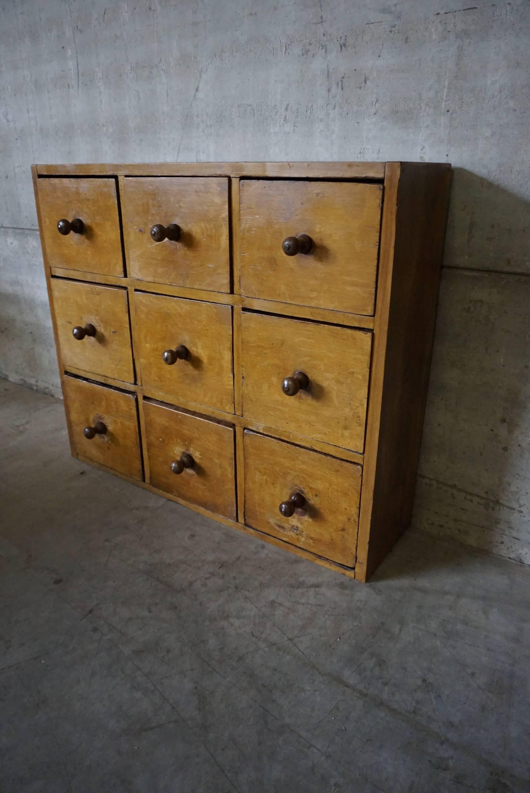 Small German Pine Apothecary Cabinet, 1900s 1