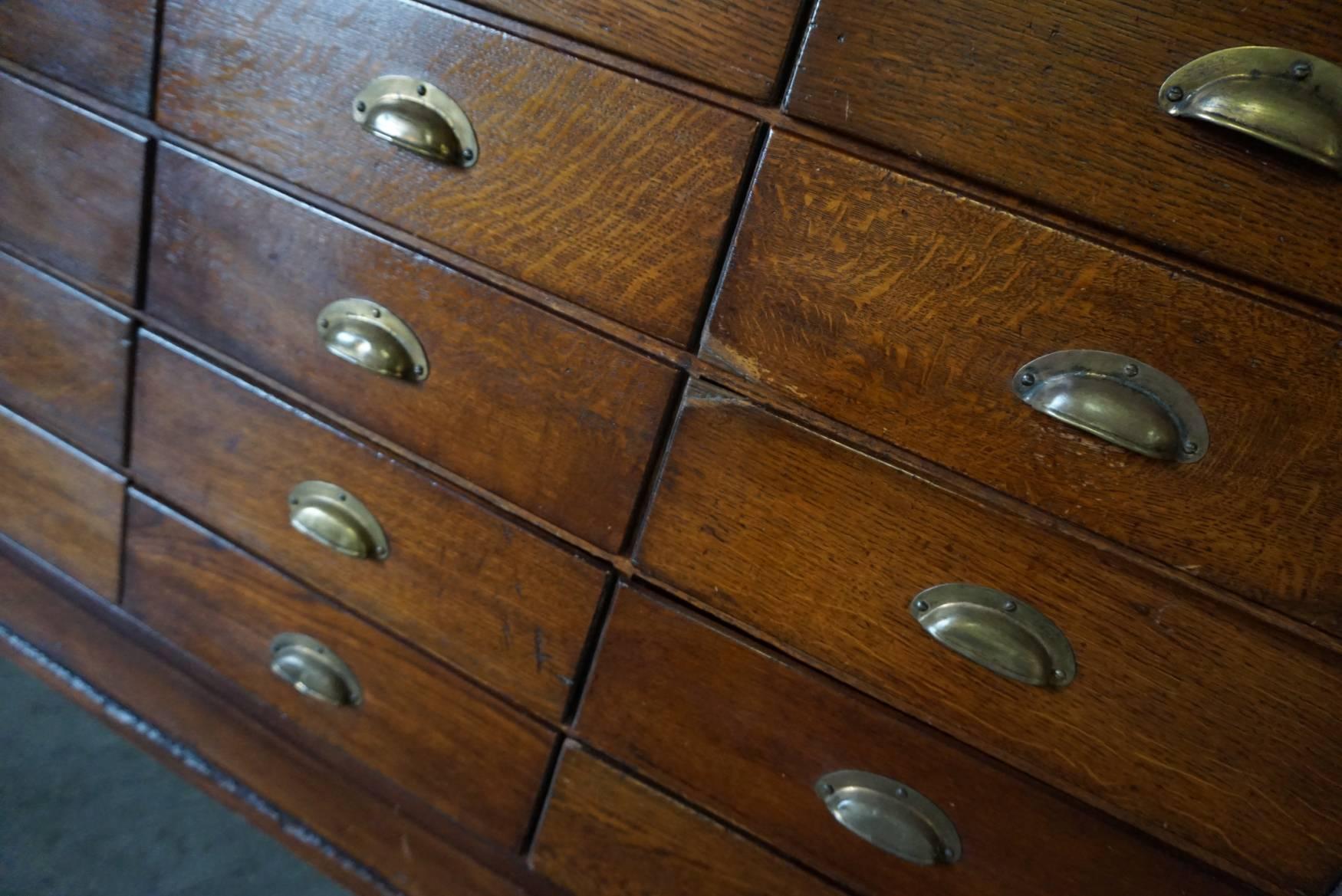 Mid-20th Century British Oak Haberdashery Cabinet / Shop Counter, 1930s