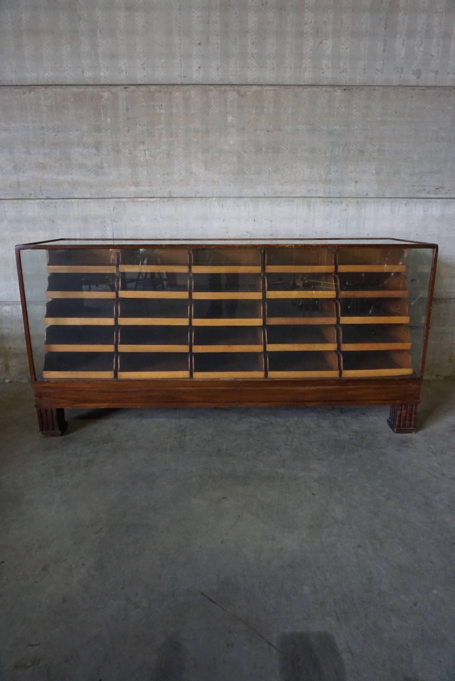 British Oak Haberdashery Cabinet / Shop Counter, 1930s 4