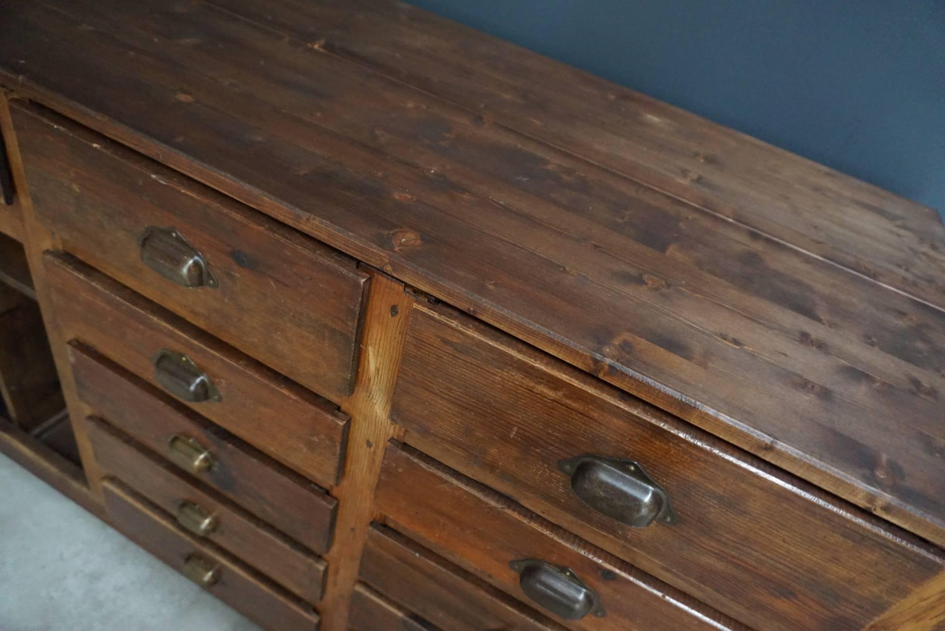 20th Century French Pine Apothecary Cabinet, 1950s