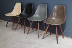 Set of Four Multi-Color Eames DSW Chairs