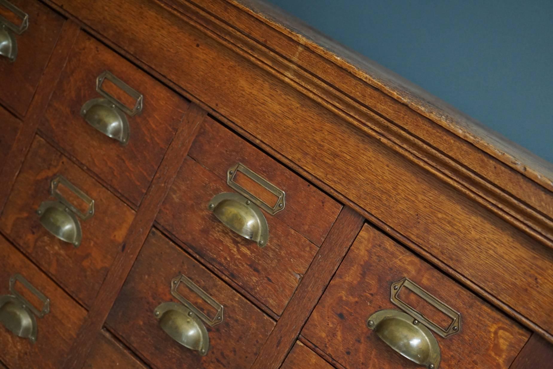 Vintage French Oak Apothecary Cabinet, 1930s In Good Condition In Nijmegen, NL