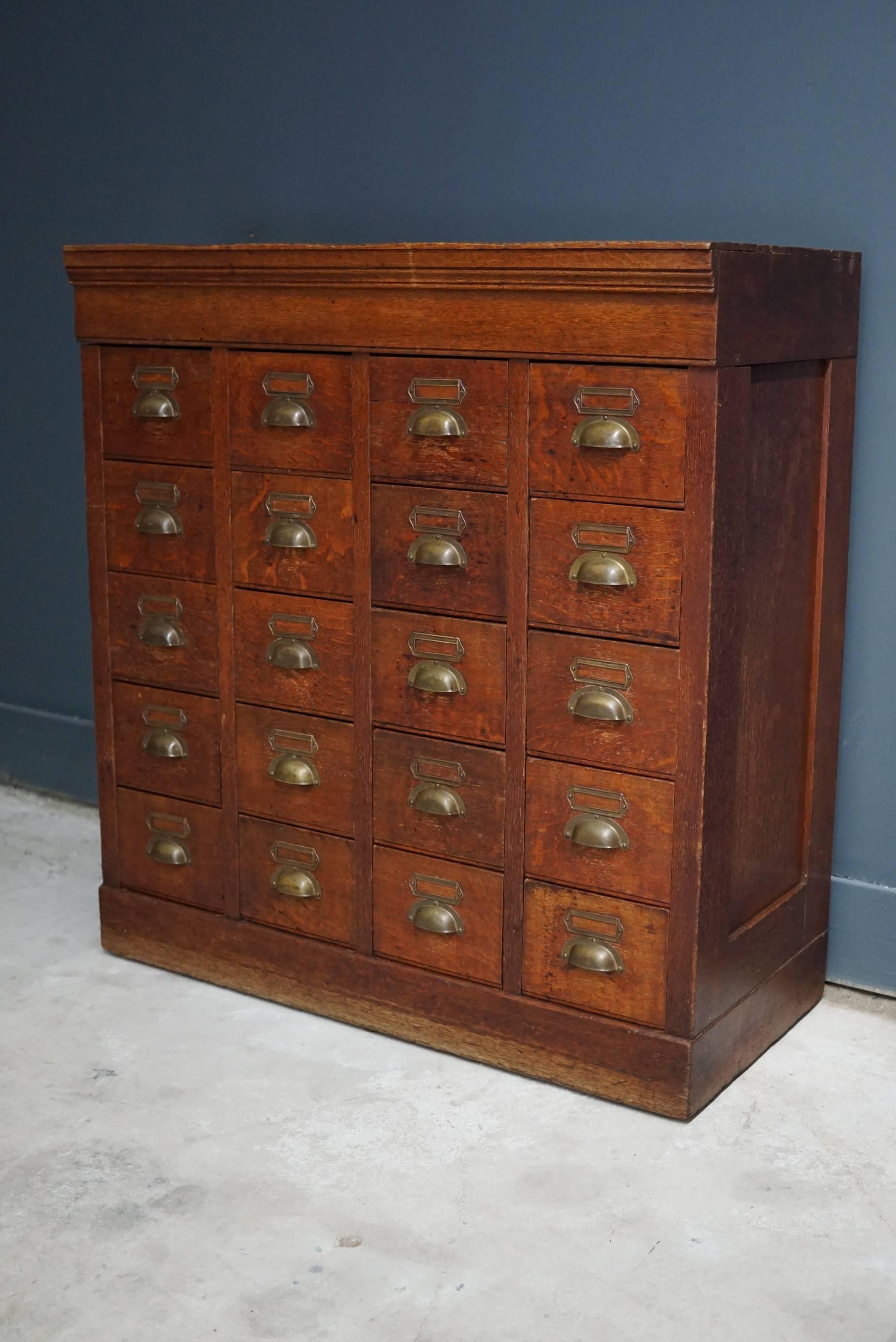 Mid-20th Century Vintage French Oak Apothecary Cabinet, 1930s