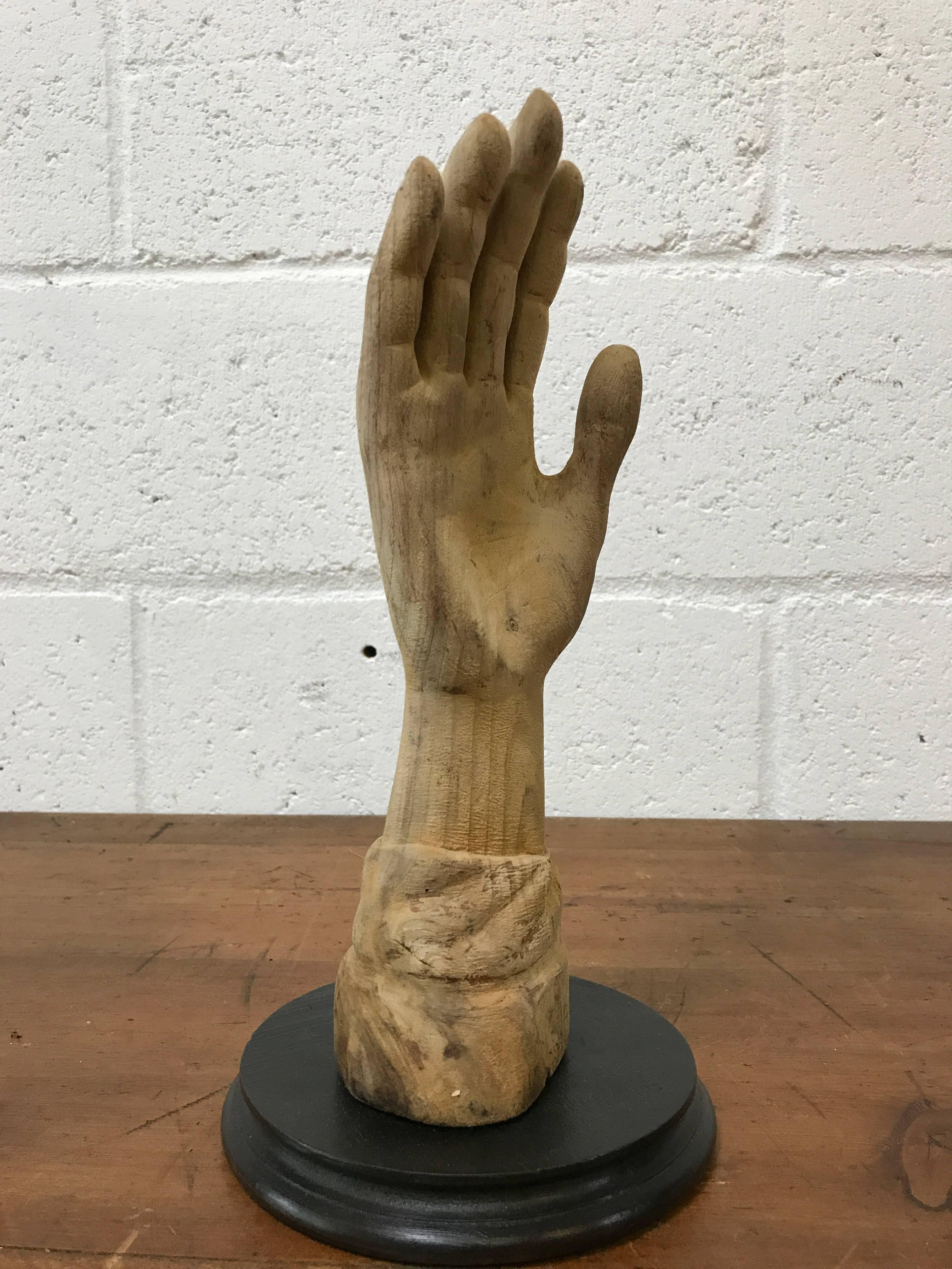 Industrial French Carved Hand, circa 1940s