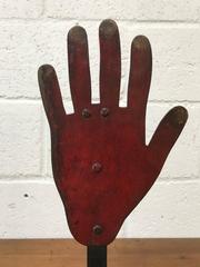 French Folk Art Metal Hand Sign, circa 1950s