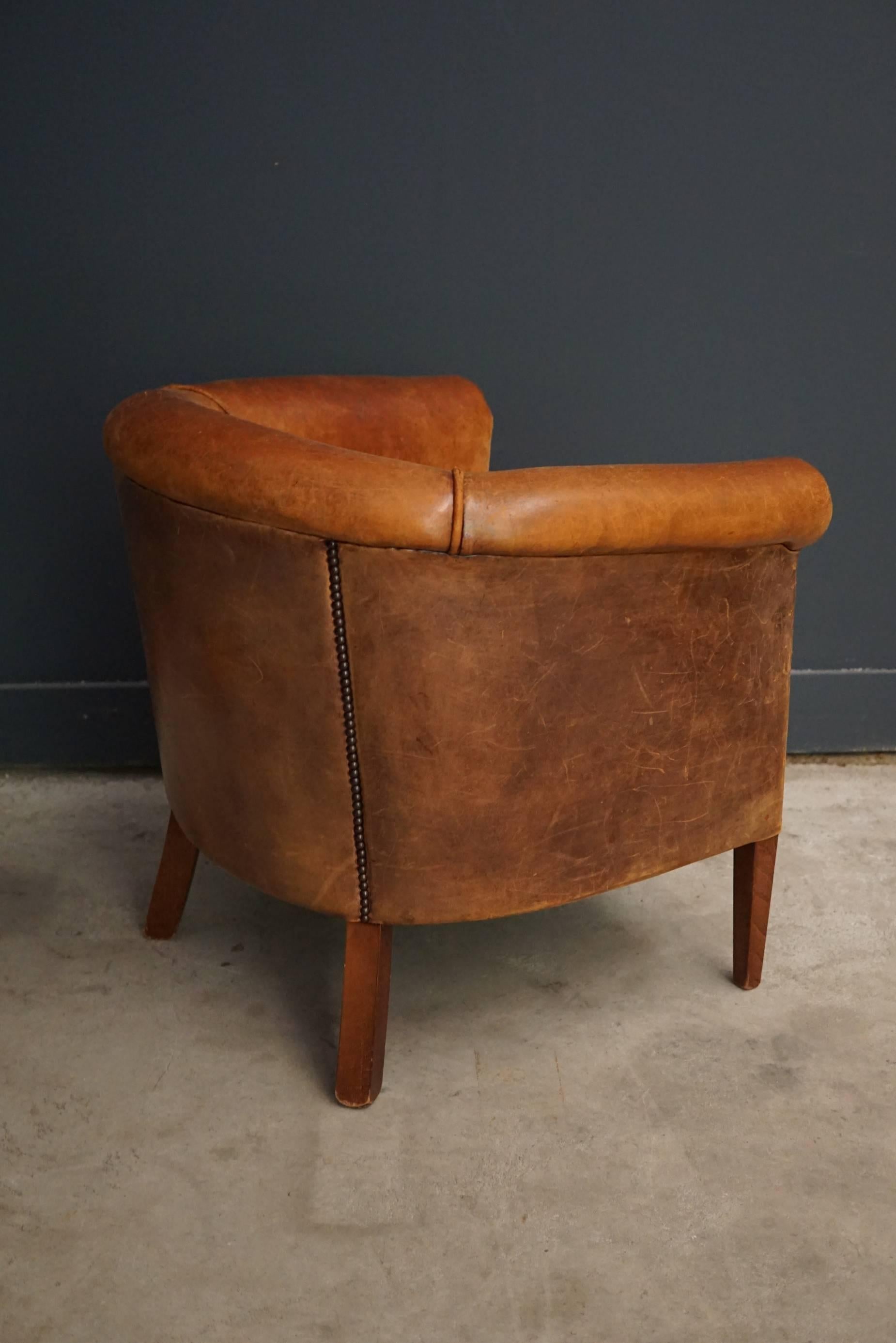 20th Century Vintage Cognac Leather Club Chair