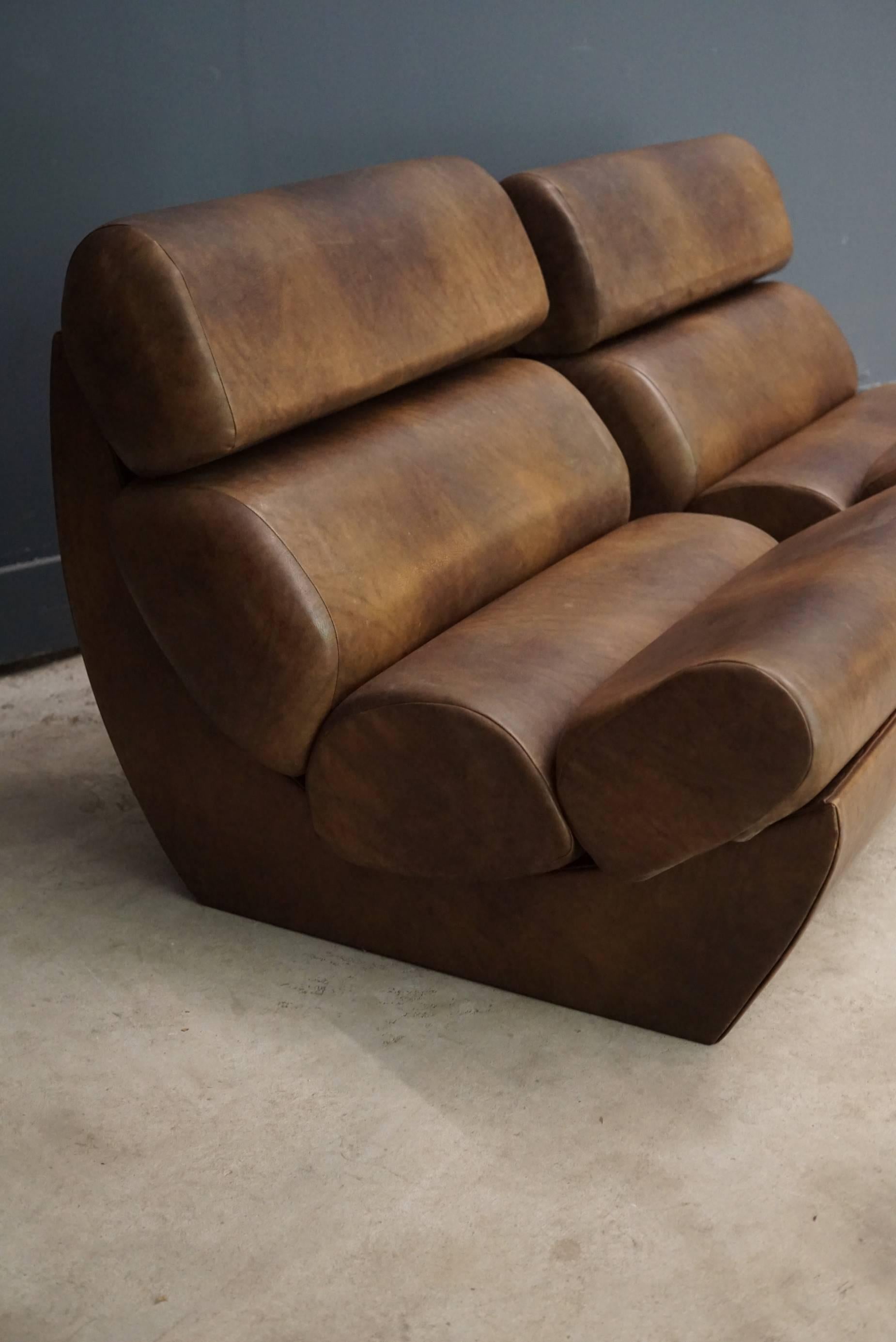 Pair of Italian Space Age Faux Leather Lounge Chairs, 1970s 1