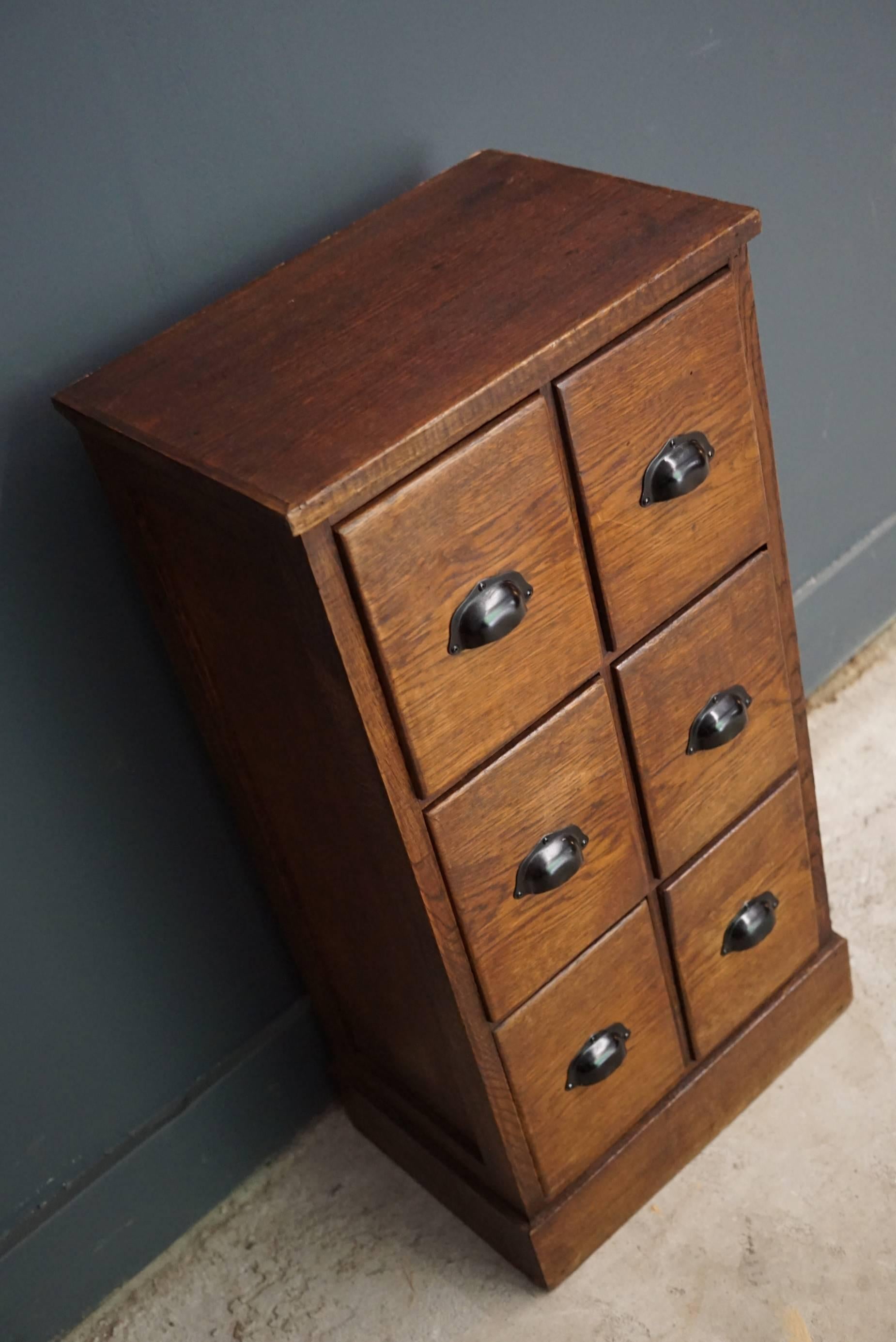 Mid-20th Century French Oak Apothecary Cabinet, 1930s