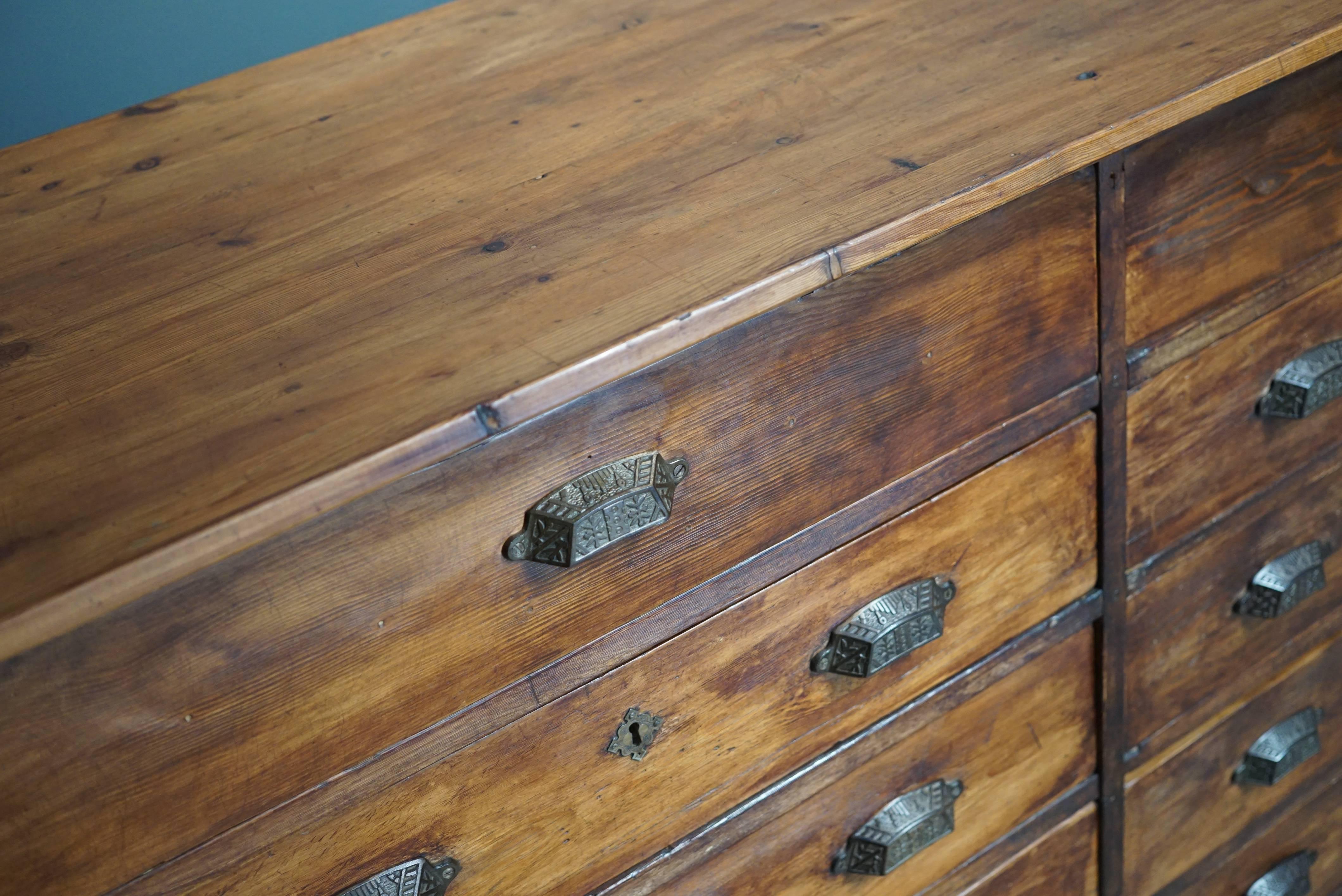 Early 20th Century French Pine Apothecary Cabinet, 1920s