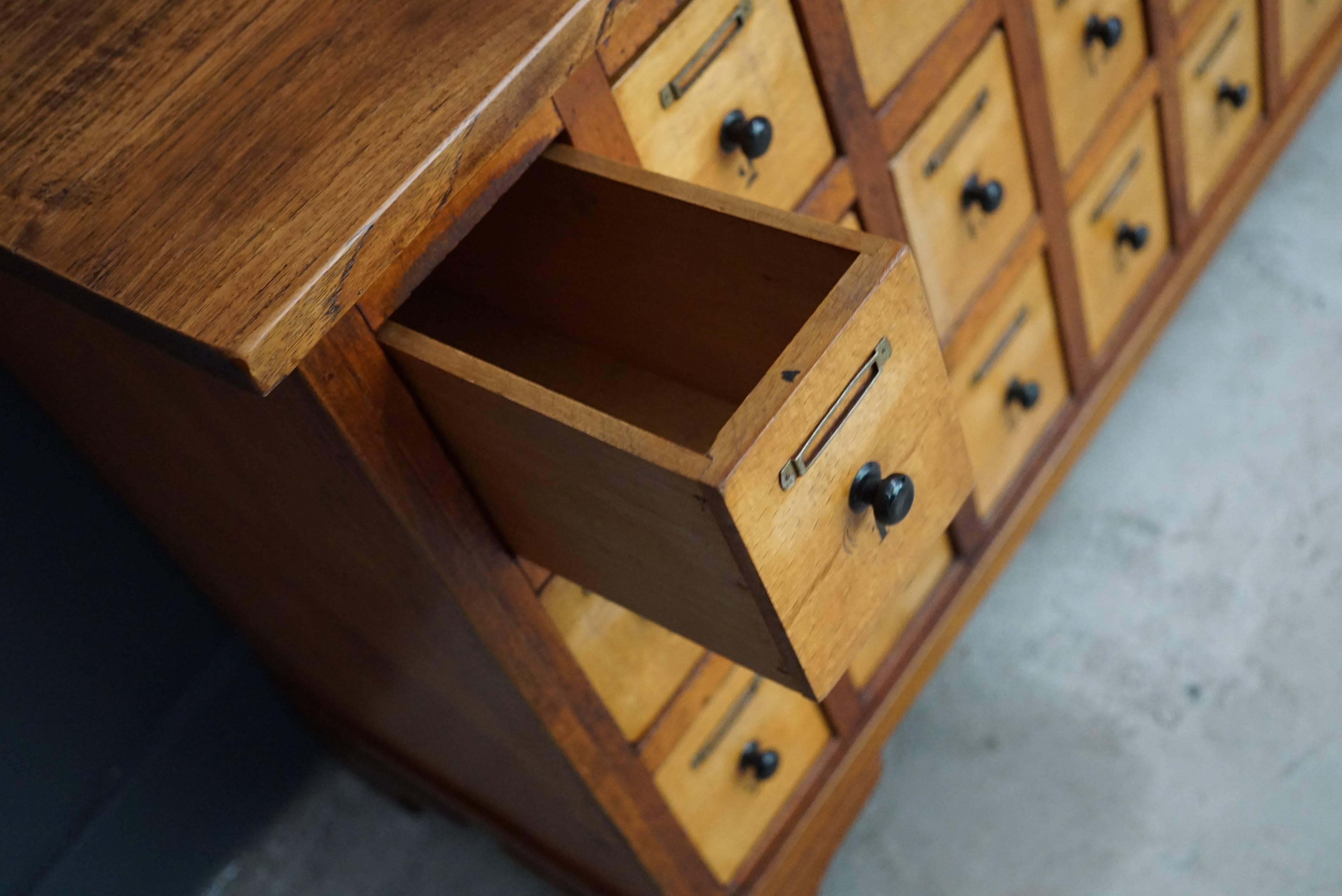 Dutch Beech and Oak Apothecary Cabinet, 1930s 3