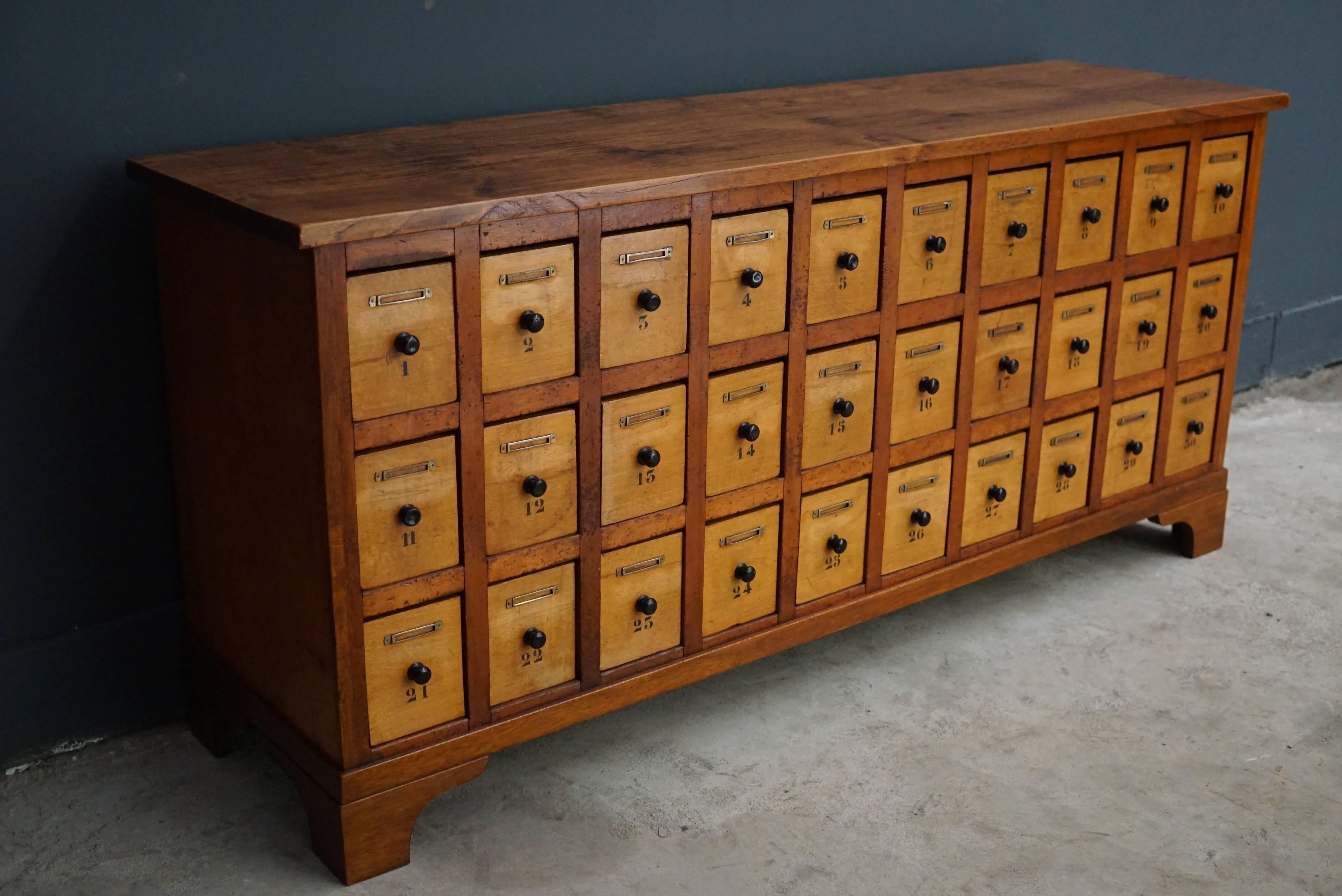 Dutch Beech and Oak Apothecary Cabinet, 1930s 4