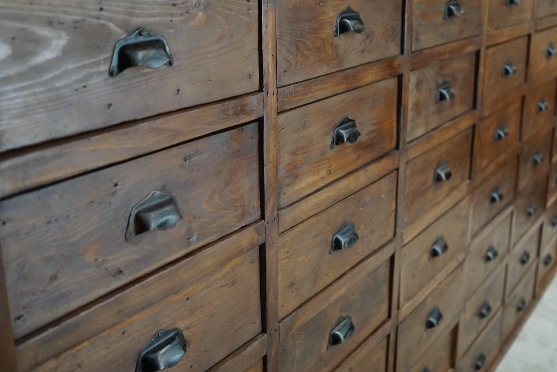 Large French Pine Apothecary Cabinet, 1950s 1