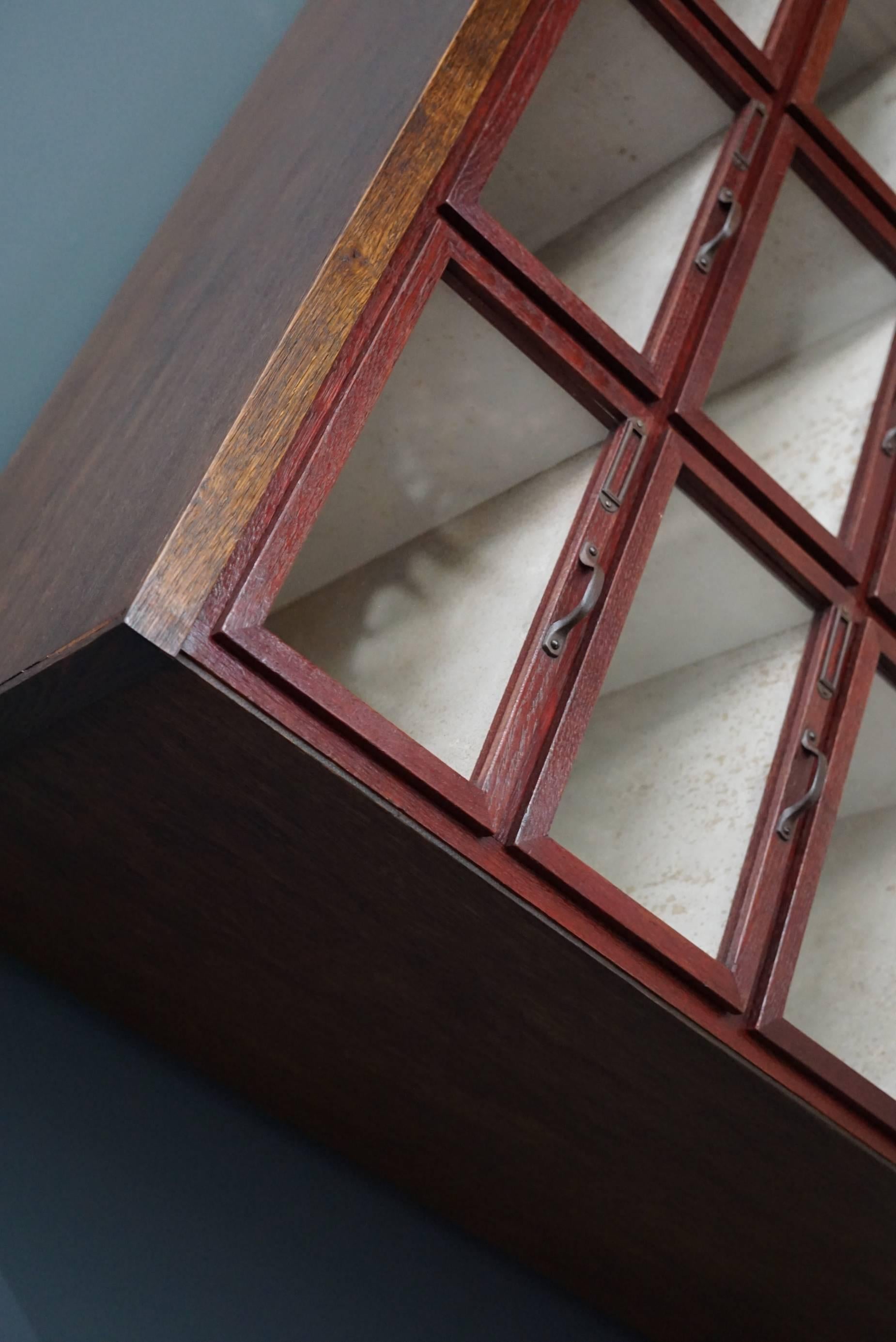 British Oak Haberdashery Shop Cabinet or Retail Unit, 1930s