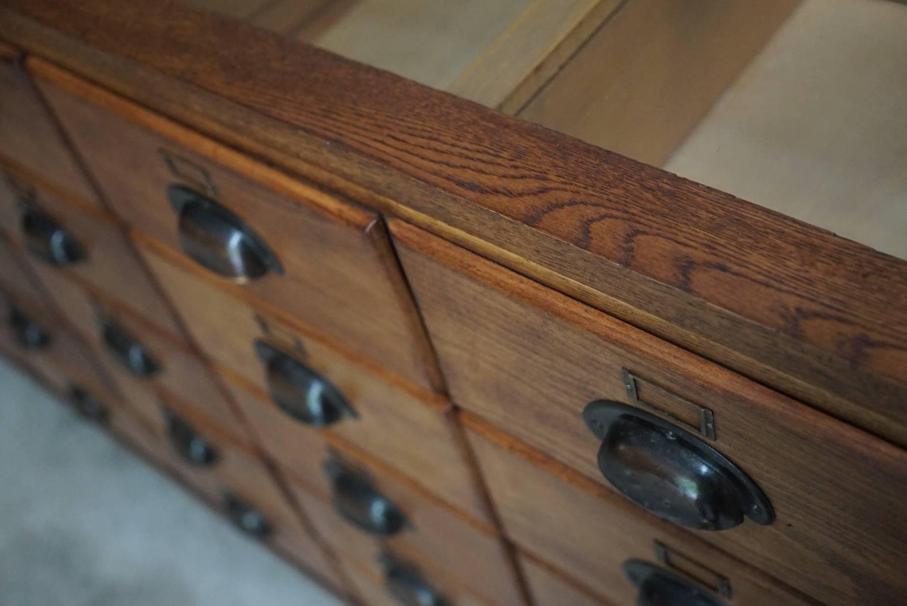 British Oak Haberdashery Cabinet or Shop Counter, 1930s 1