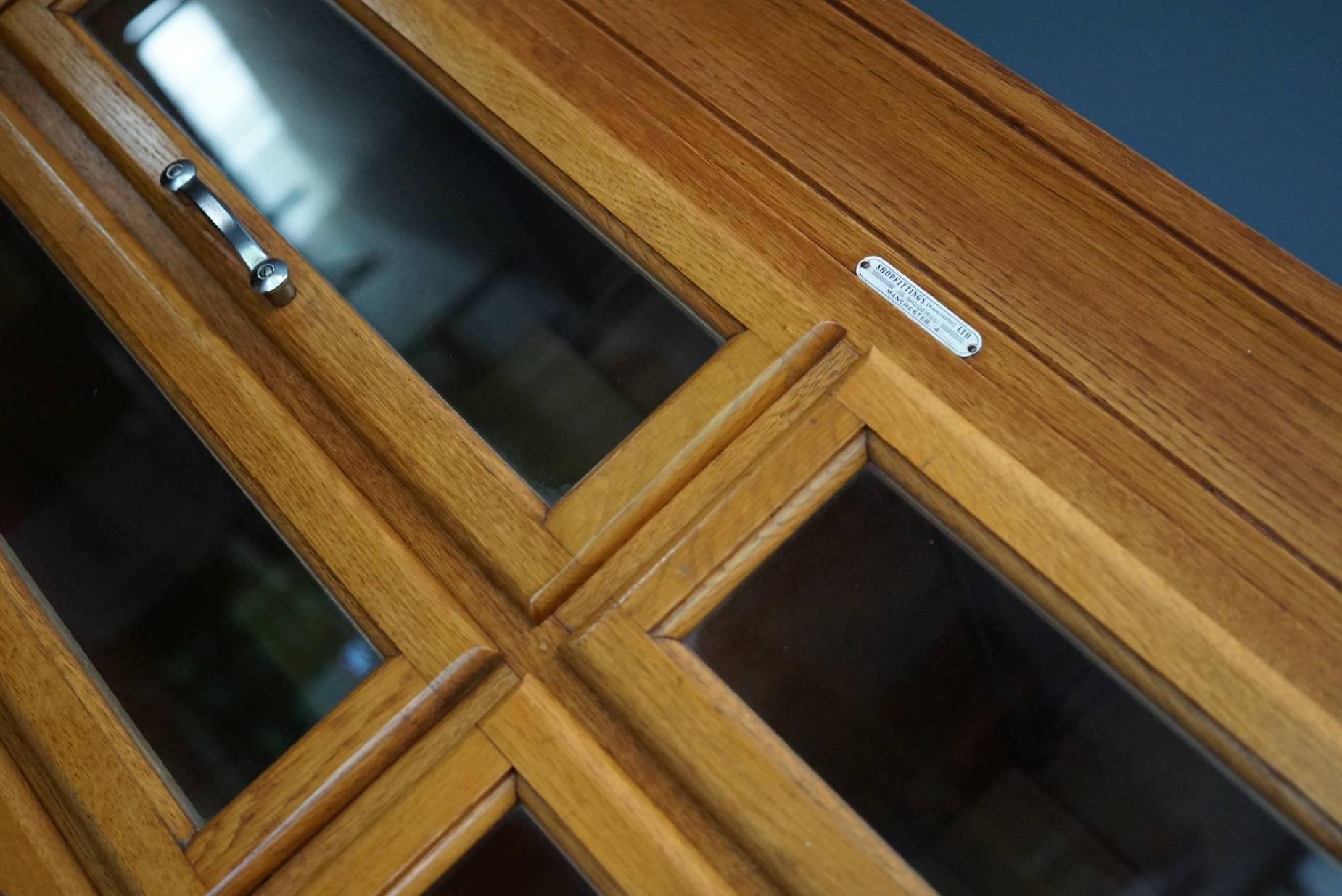 Pair of Oak Haberdashery Shop Cabinets or Retail Units, 1930s 1