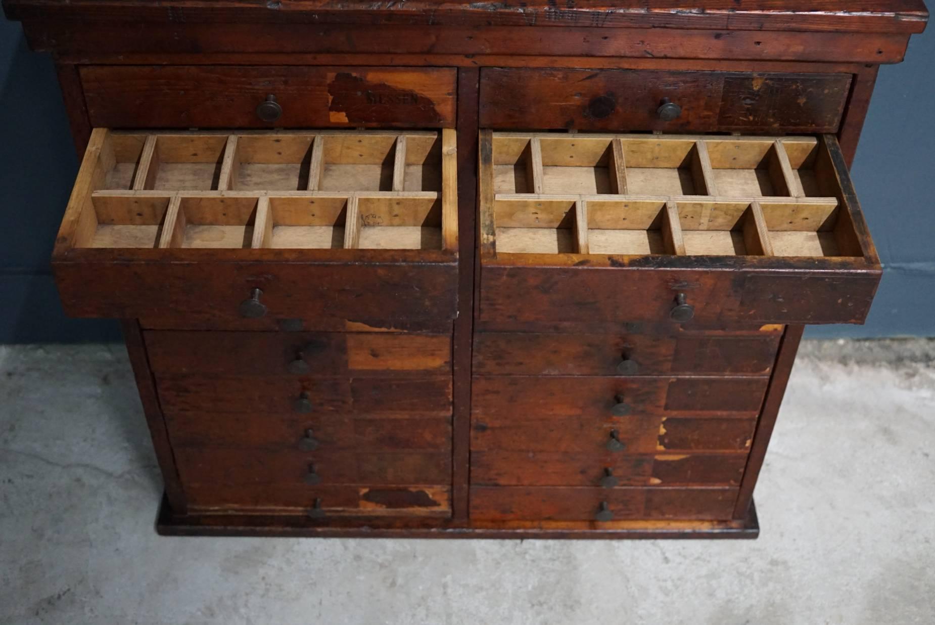 Vintage Dutch Pine Apothecary Cabinet, 1950s 1