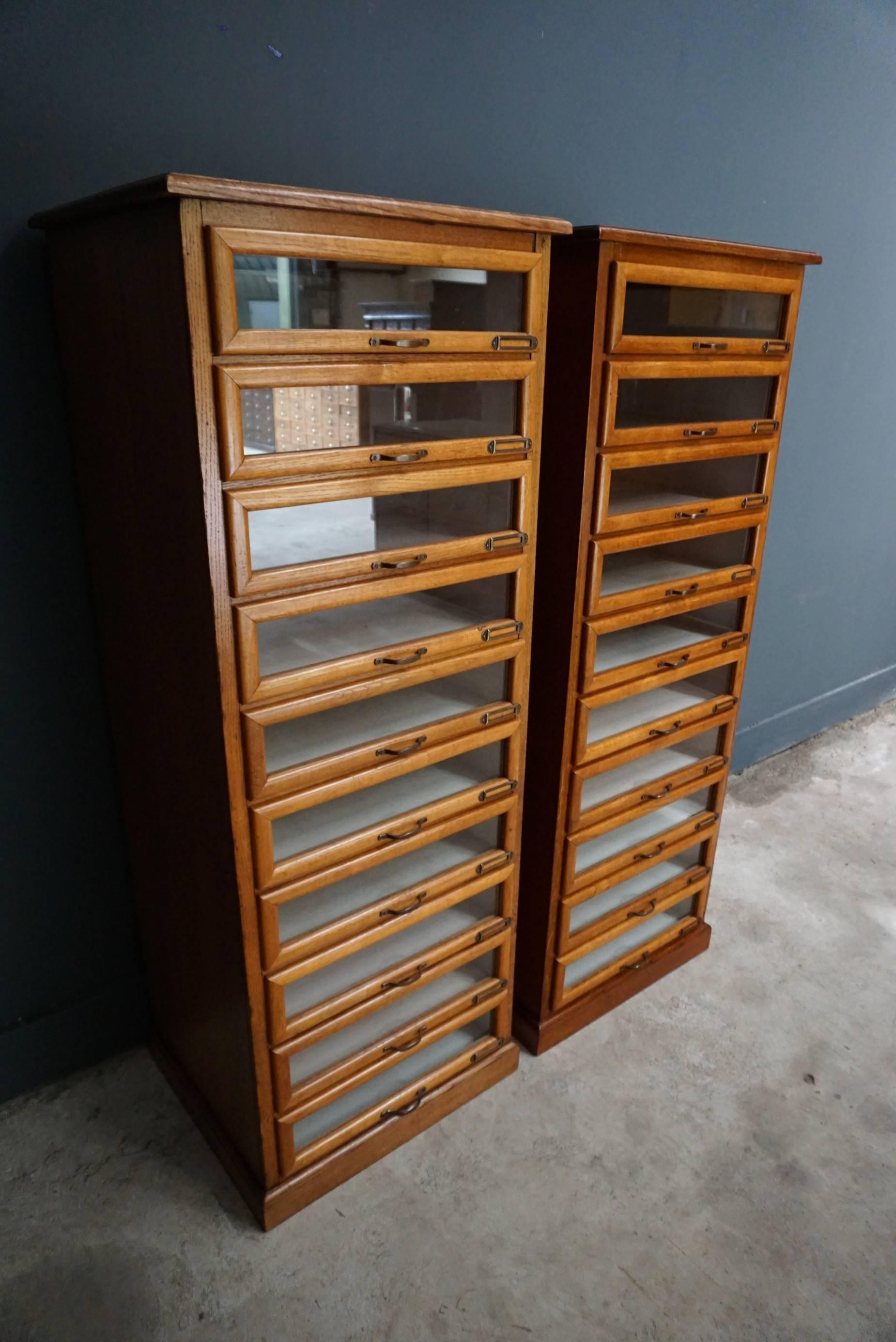 Industrial Oak Haberdashery Shop Cabinet, 1930s